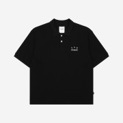IAB Studio Cropped Pique Shirt Black - The Hyundai Seoul Exclusive