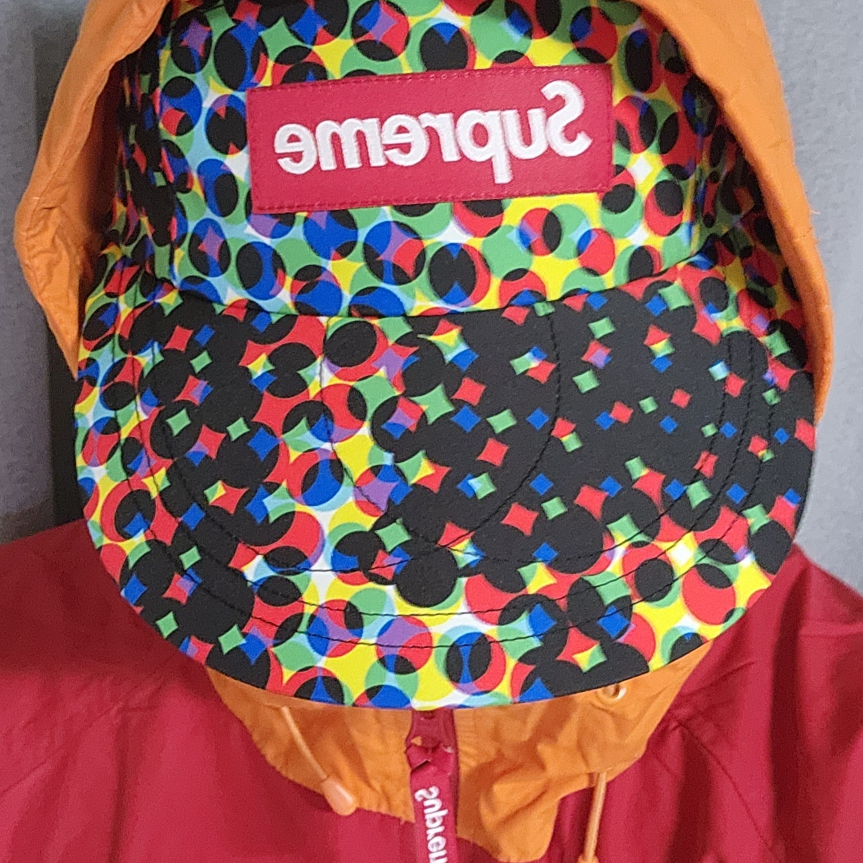 Supreme Lightweight Nylon Hooded Jacket Red - 23SS, Supreme Gore-Tex Paclite Long Bill Camp Cap Multicolor - 23SS 착용 스타일