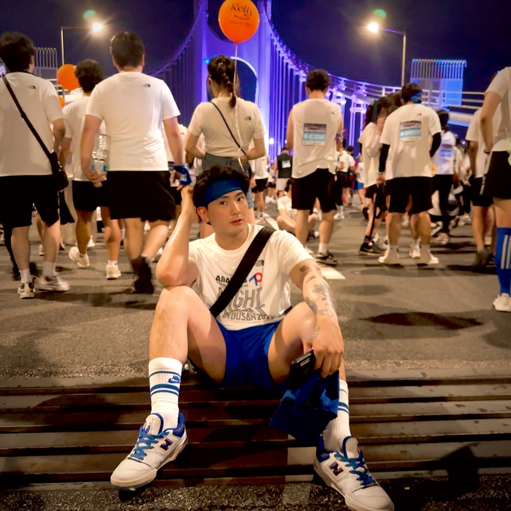 New Balance 550 White Infinity Blue - 2E Wide 착용 스타일