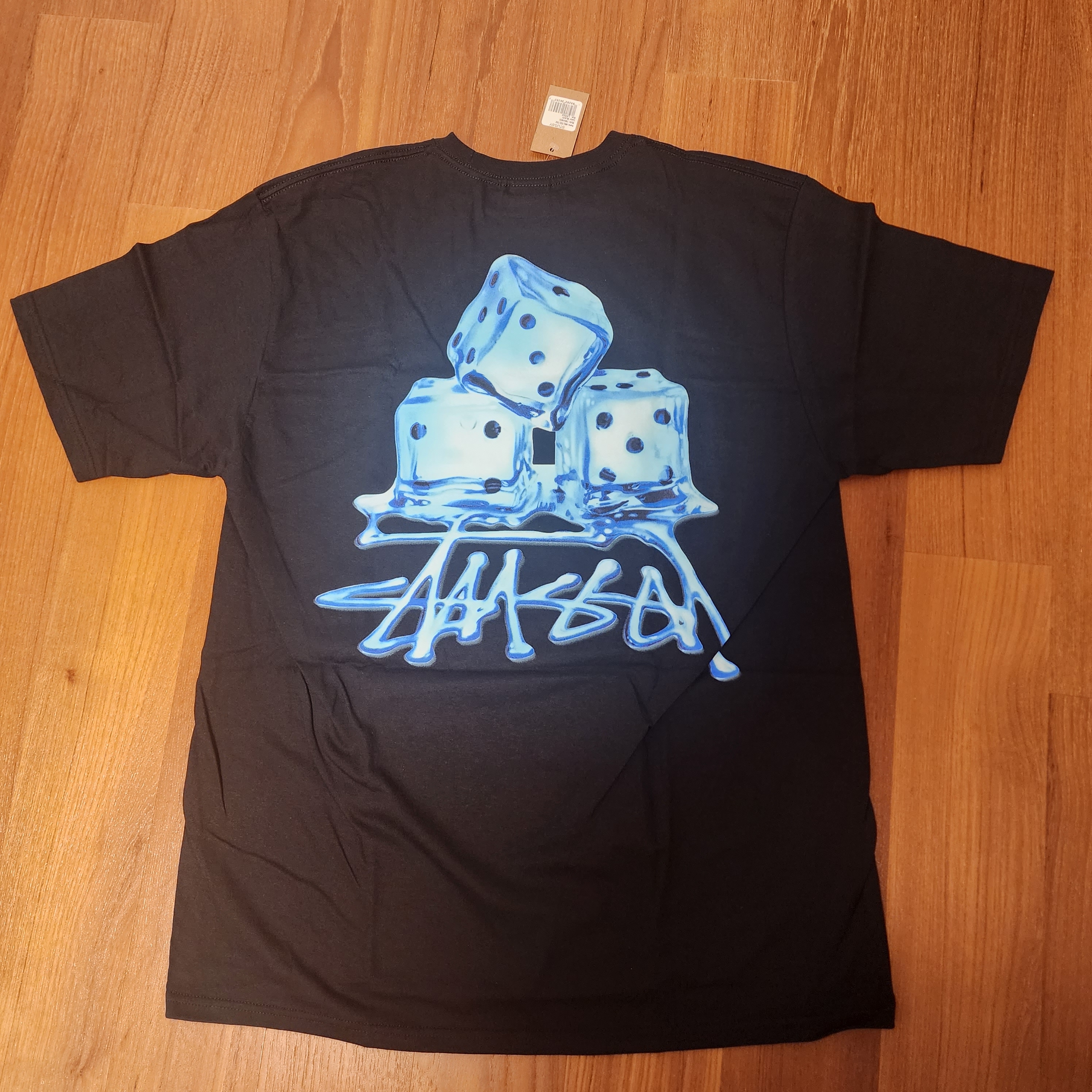 Stussy Melted T-Shirt Black 착용 스타일 - 2