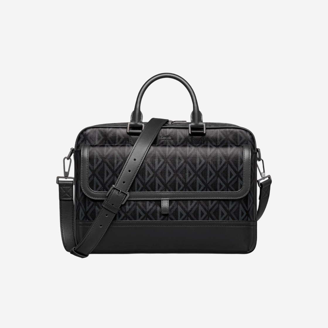 Dior Hit The Road Briefcase CD Diamond Canvas Smooth Calfskin Black 상세 이미지 1