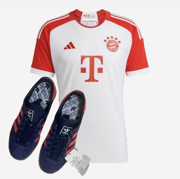 Adidas City Series Munchen Dark Blue Solar Red 착용 스타일