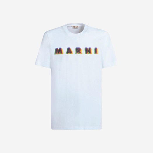 마르니 프린트 3D 컬러 오가닉 서티파이드 코튼 티셔츠 릴리 화이트