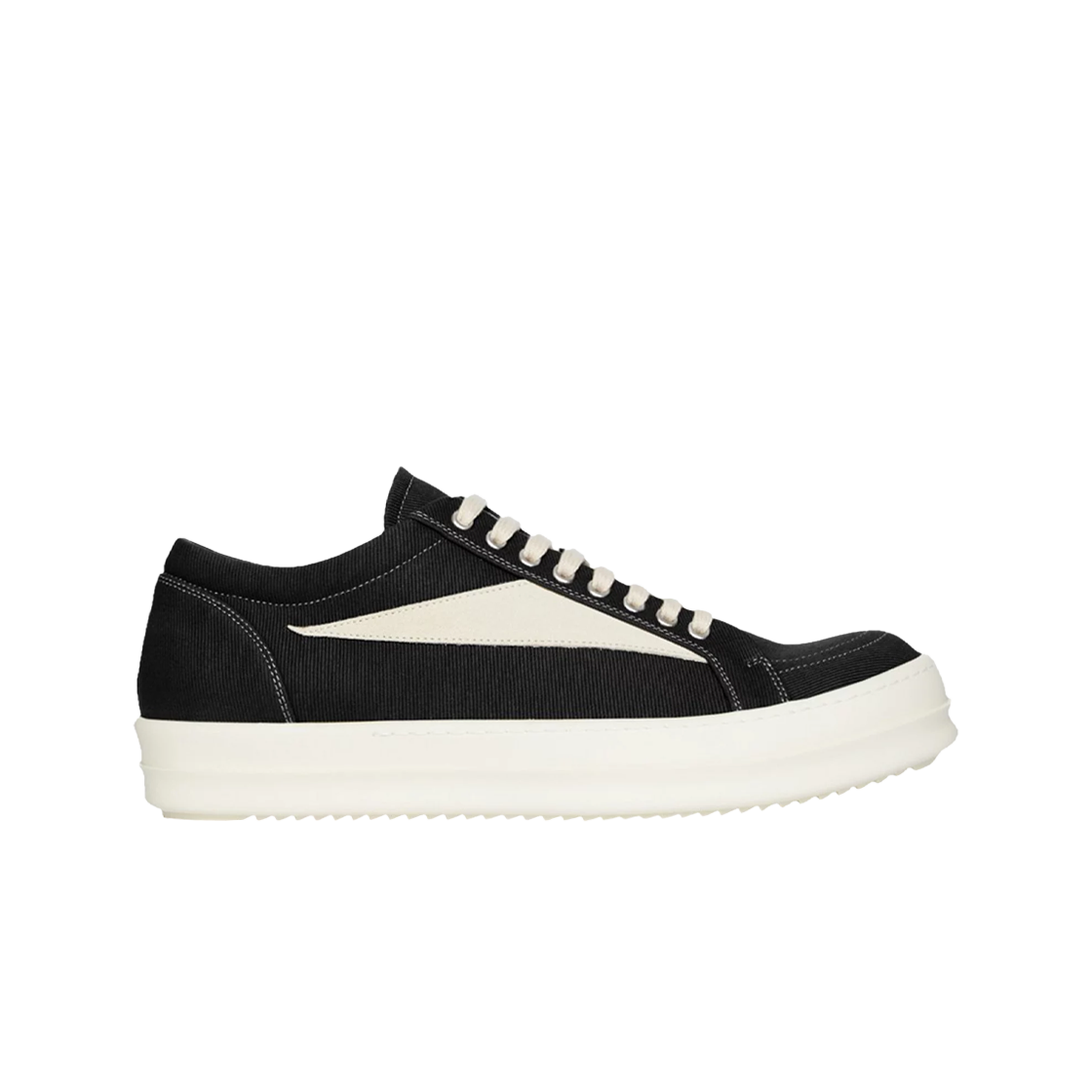 릭 오웬스 다크쉐도우 룩소르 오버다이드 데님 빈티지 스니커즈 블랙 밀크(Rick Owens Drkshdw Luxor Overdyed Denim Vintage Sneakers Black Milk)