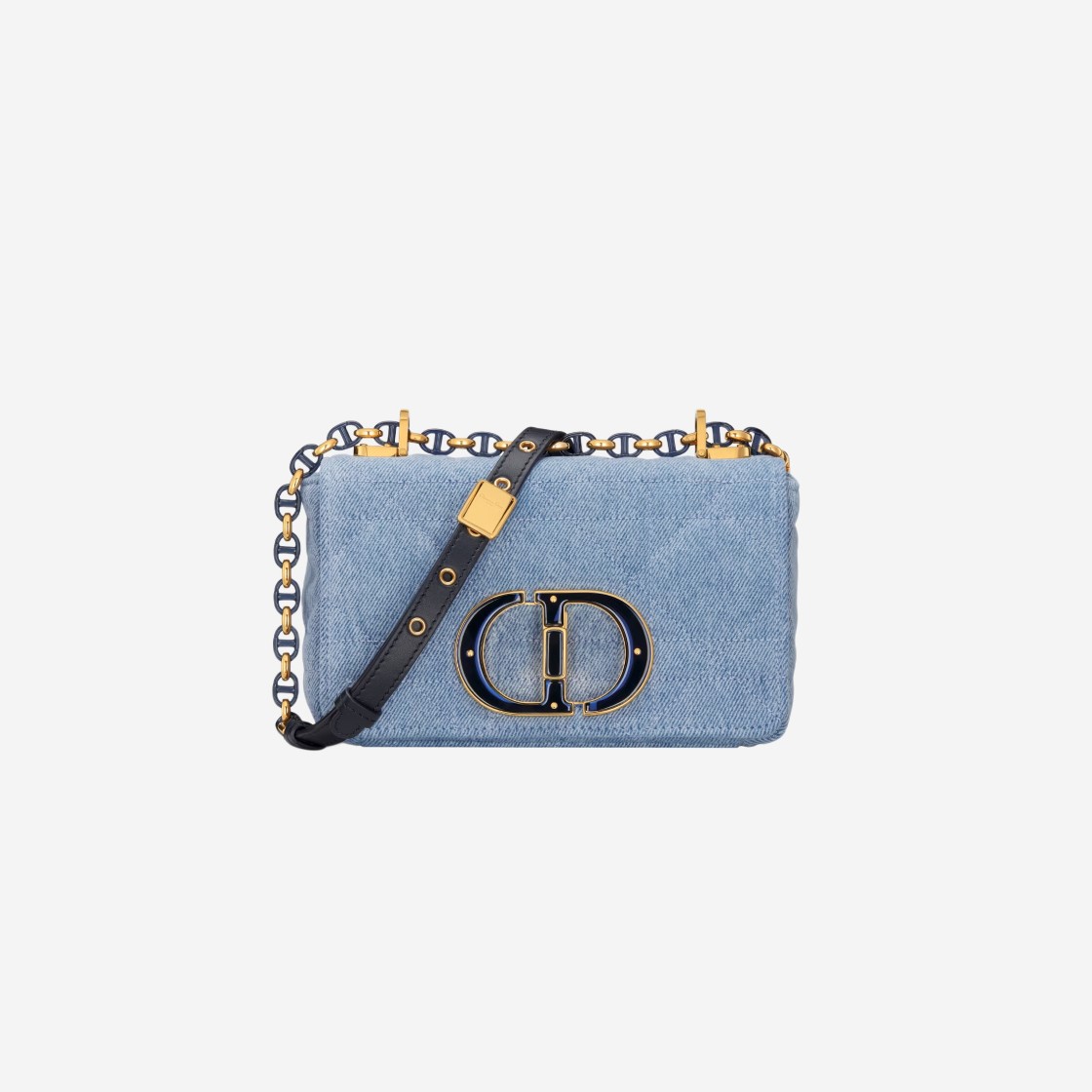 Dior Small Caro Bag Macrocannage Blue Denim 상세 이미지 1