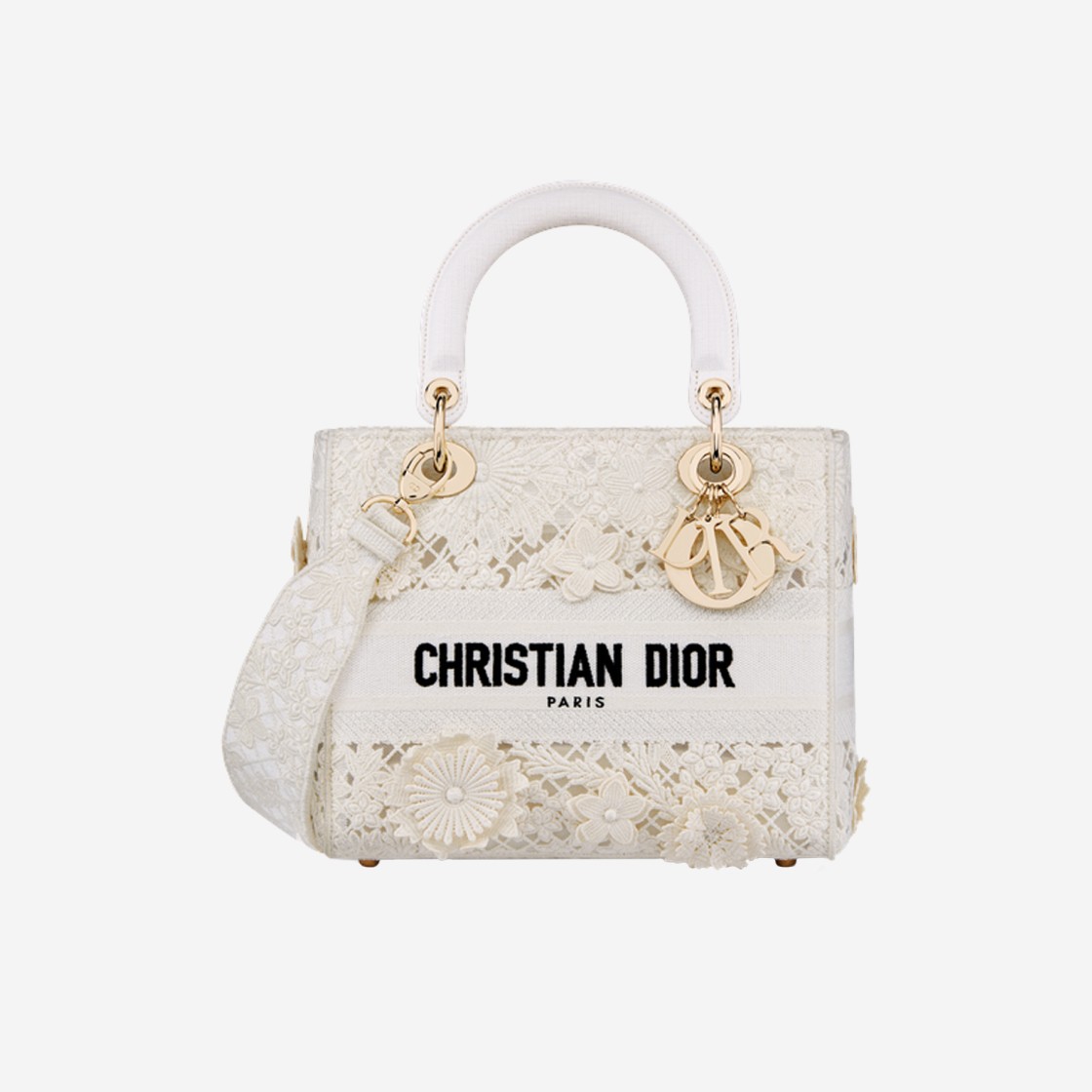 Dior Medium Lady D Lite Bag D Lace Embroidery 3d Macrame Effect White 상세 이미지 1