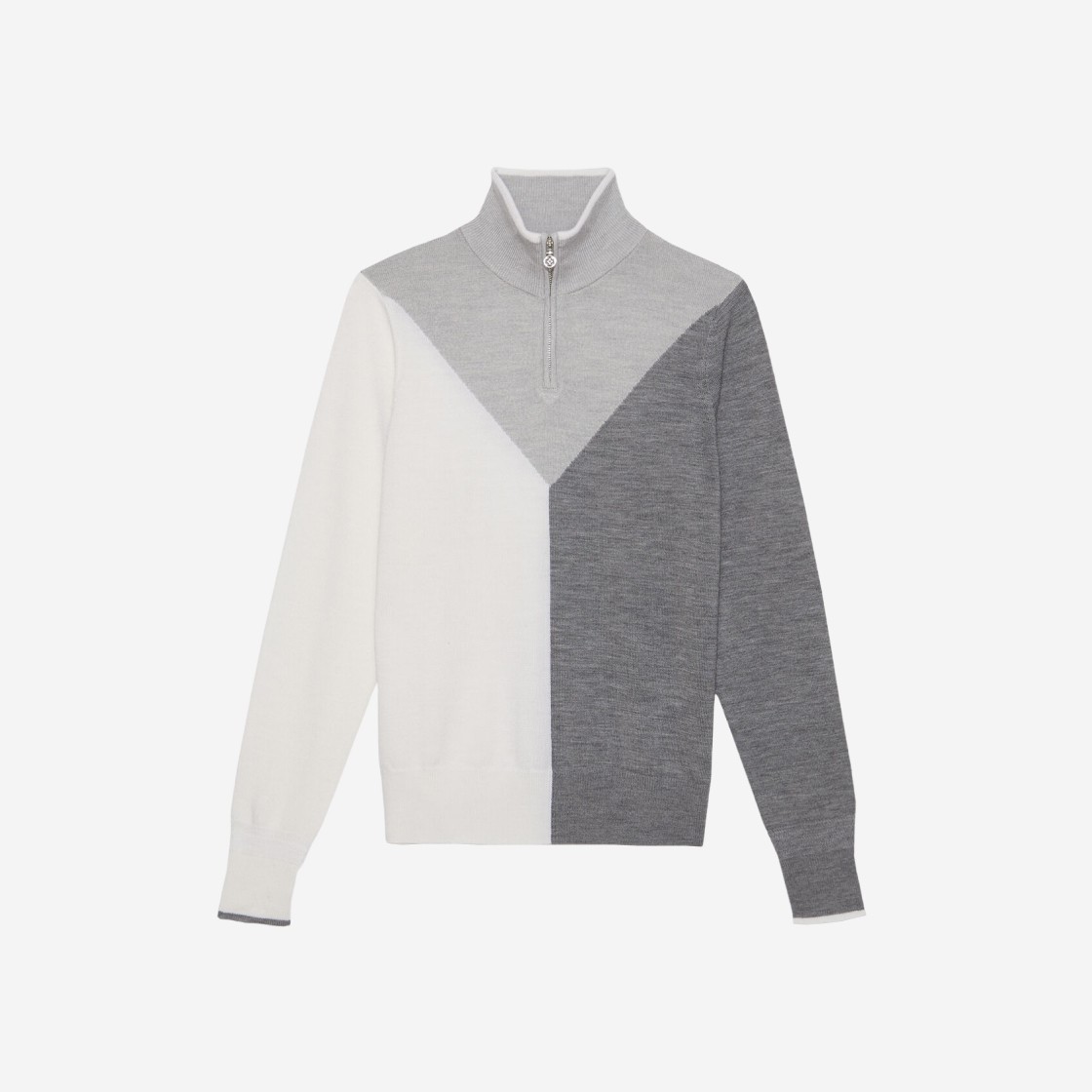 (W) G/Fore Colour Block Merino Wool Quarter Zip Jumper Heather Grey 상세 이미지 1