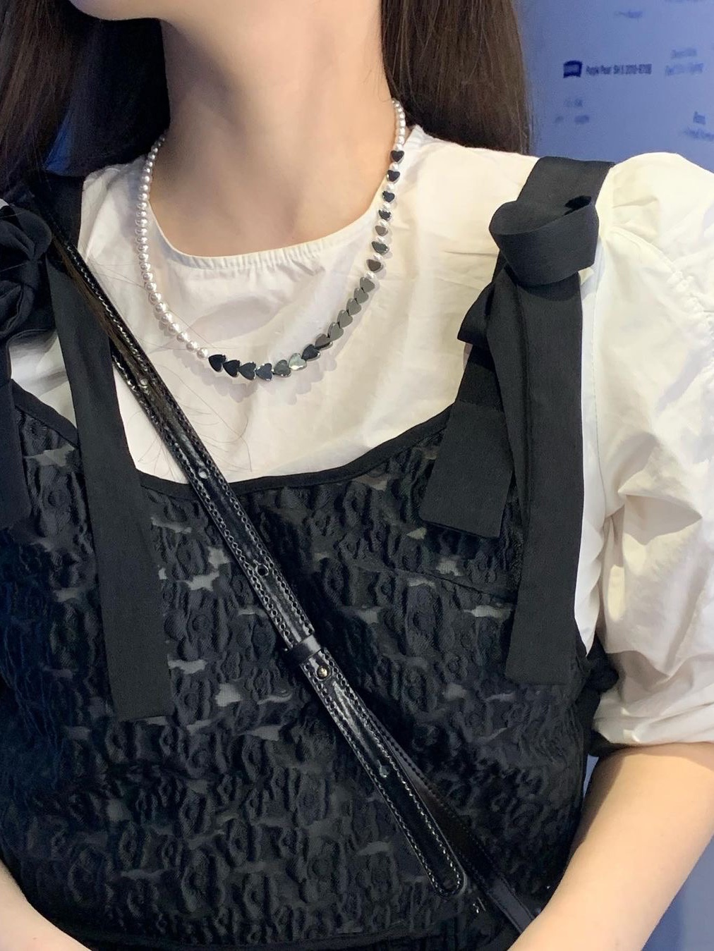 Sentiments No.266 Necklace Original Pearl 착용 스타일 - 2