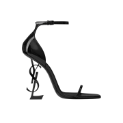 (W) Saint Laurent Opyum Sandals in Patent Leather Black