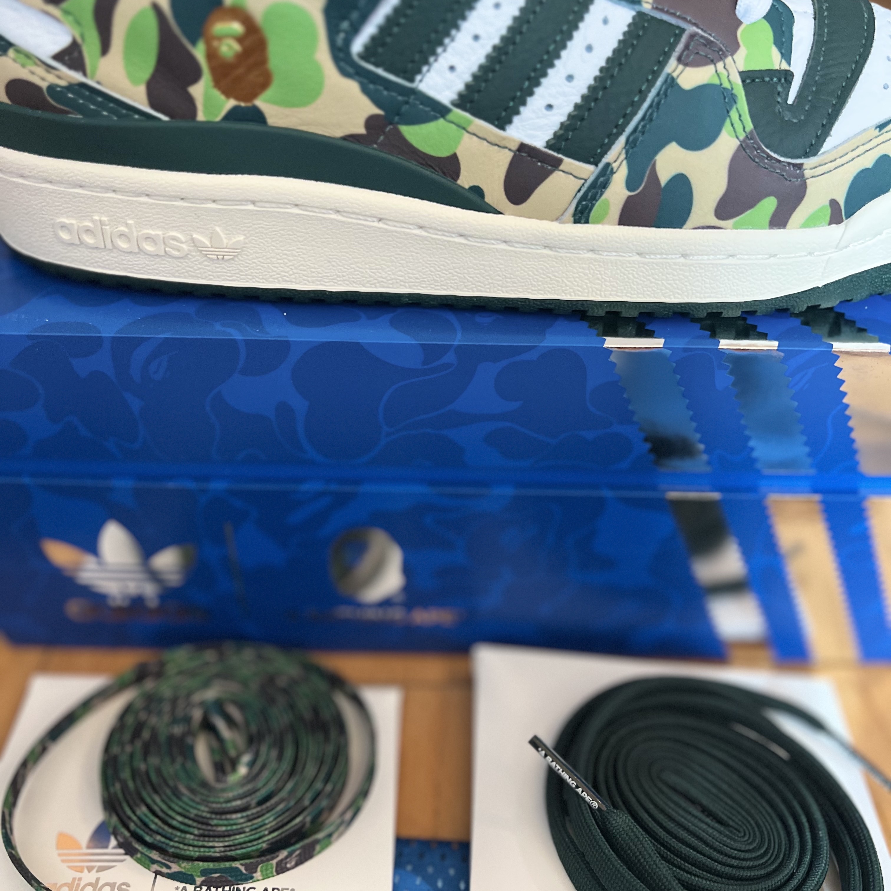 Adidas x BAPE Forum 84 Low Green Camo 착용 스타일 - 5