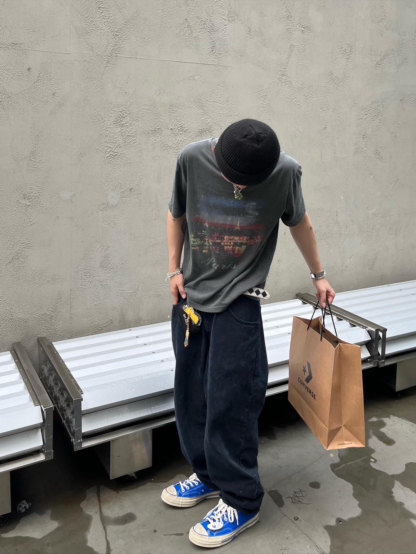 Converse x Ader Error Chuck 70 Ox Imperial Blue 착용 스타일 - 3