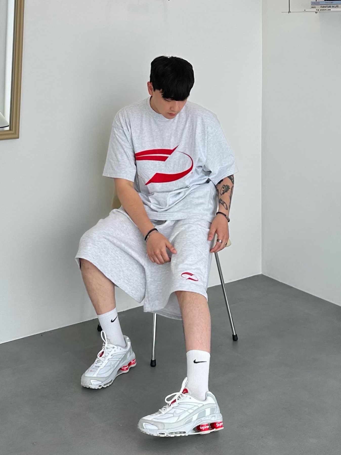 Nike x Supreme Shox Ride 2 SP White 착용 스타일