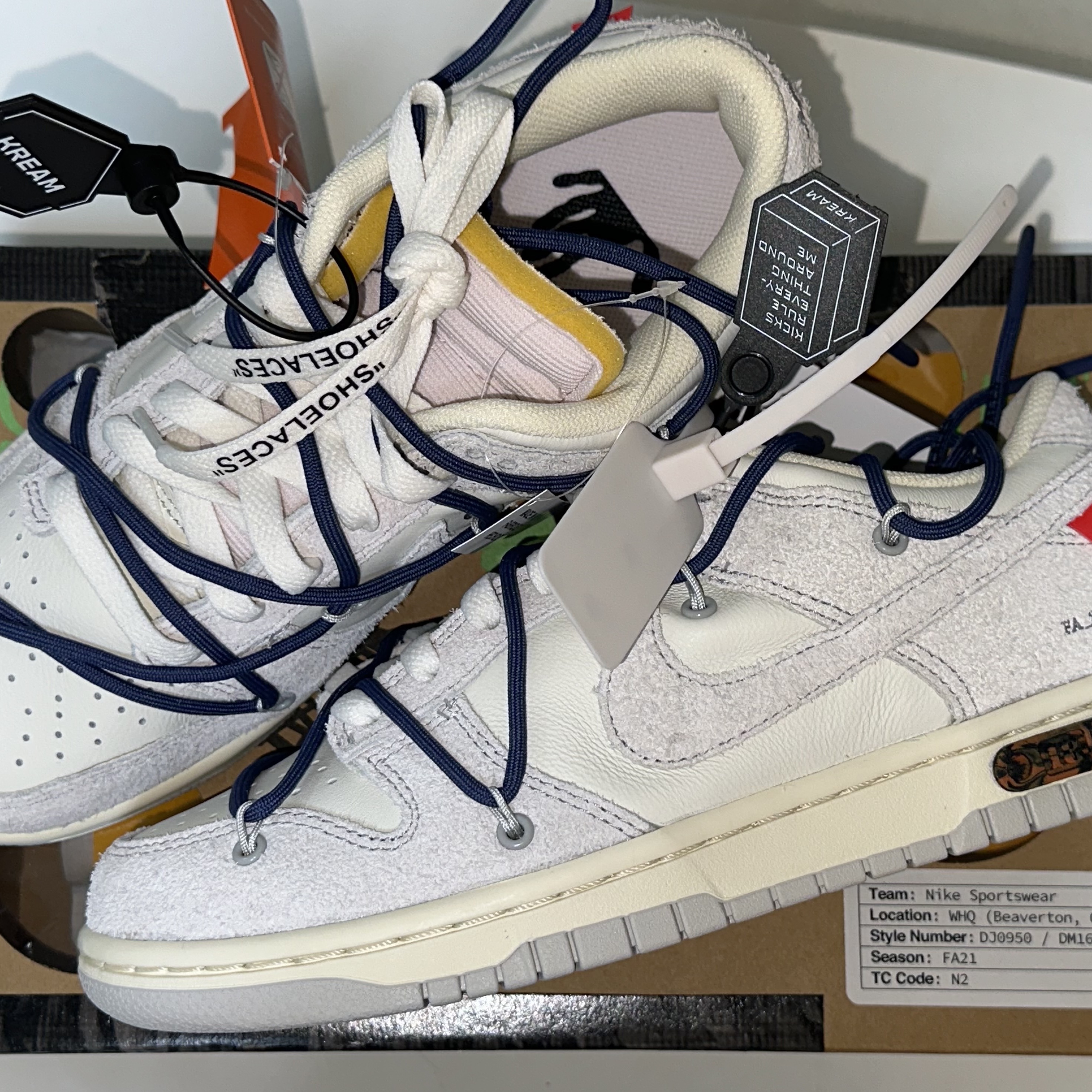 Nike x Off-White Dunk Low The 50 - Lot 18 착용 스타일