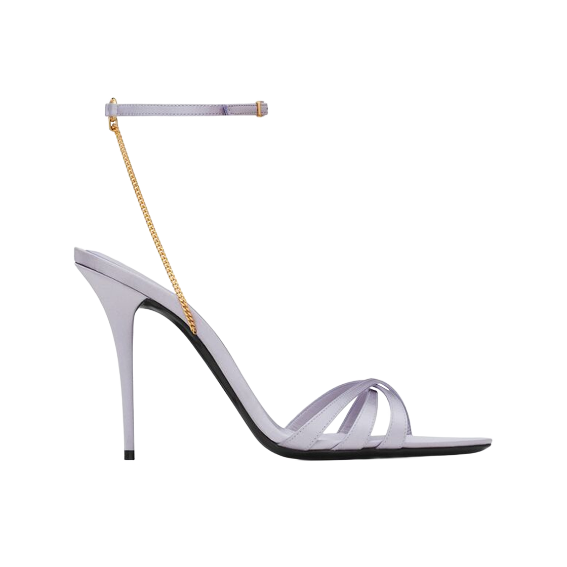 (W) 생로랑 멜로디 샌들 크레페 사틴 소프트 릴라((W) Saint Laurent Melody Sandals in Crepe Satin Soft Lila) - 1