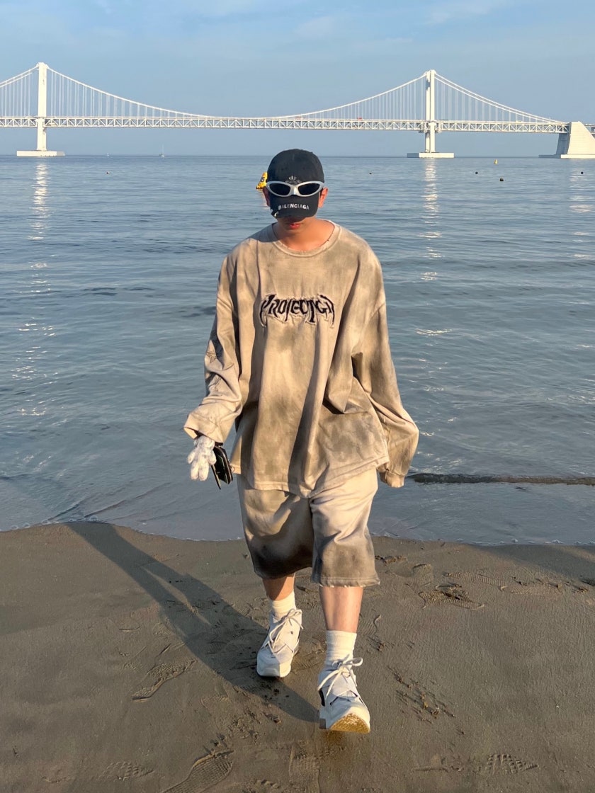 ★【Project G/R】★Furious Logo Applique L/S T-Shirt★Grey★ ☆【Project G/R】☆Furious Logo Applique L/S T-Shirt☆Grey☆
