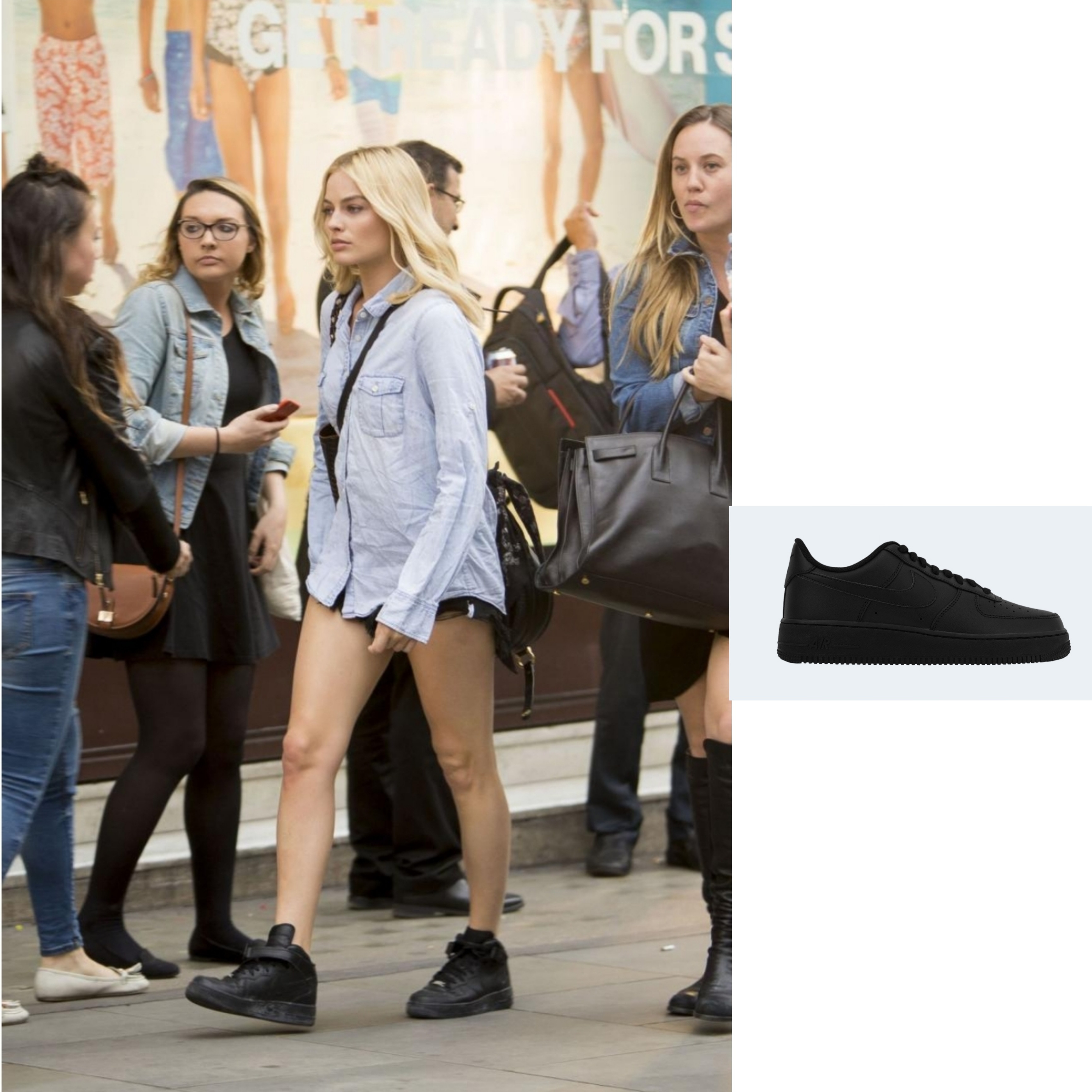 Nike Air Force 1 '07 Low Triple Black, (W) Nike Air Force 1 '07 Low Triple Black 착용 스타일