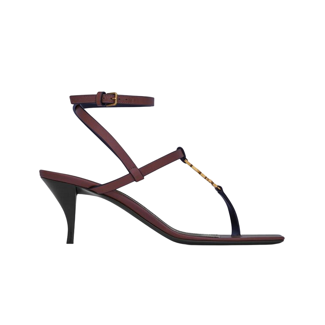 (W) 생로랑 카산드라 샌들 스무스 레더 다크 초콜렛((W) Saint Laurent Cassandra Sandals in Smooth Leather Dark Chocolate) - 1