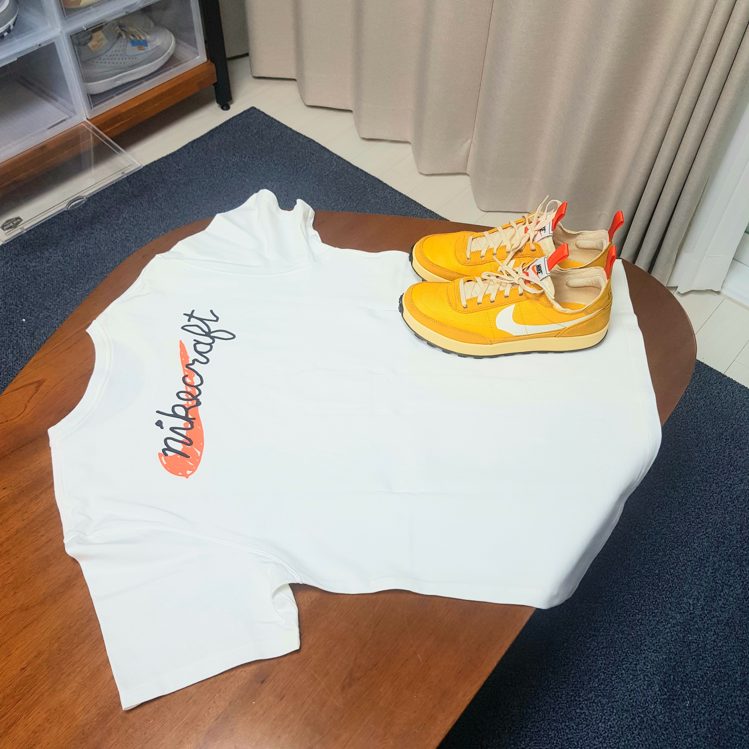 Nike x Tom Sachs General Purpose Shoe Archive, Nike x Tom Sachs Nikecraft Studio T-Shirt White 착용 스타일 - 1