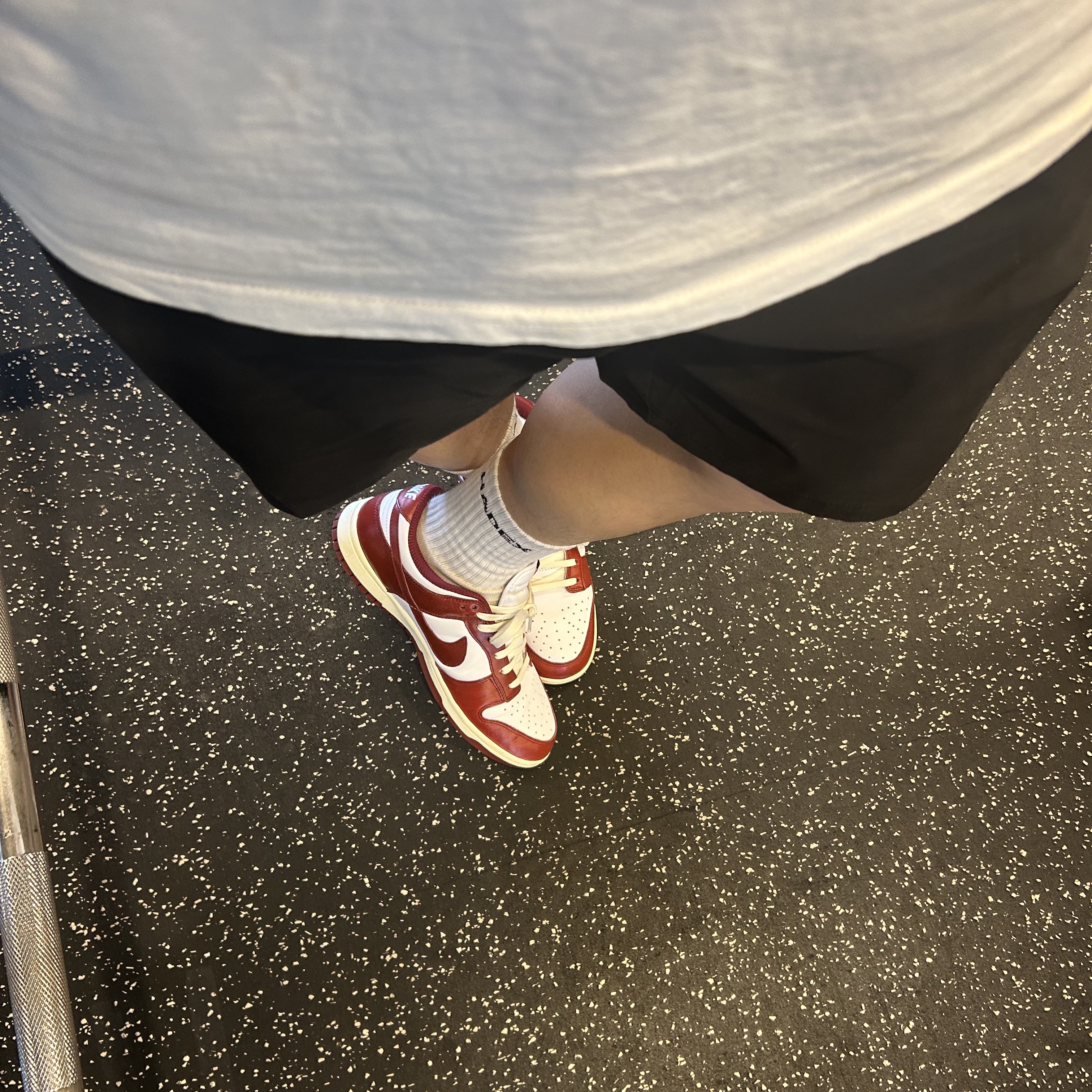 (W) Nike Dunk Low Retro PRM Team Red and White 착용 스타일