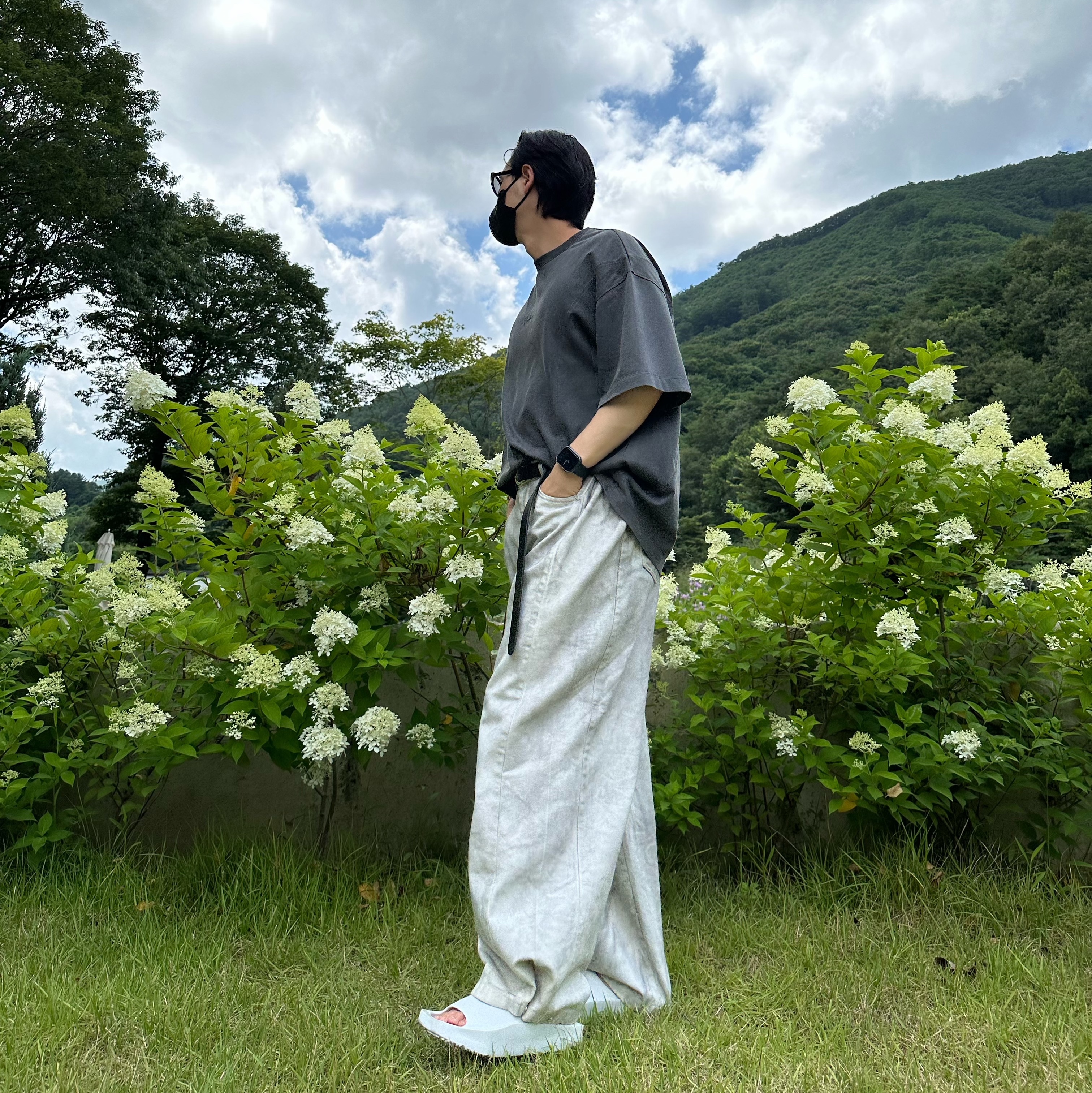 (W) Jordan Hex Slide Off White 착용 스타일