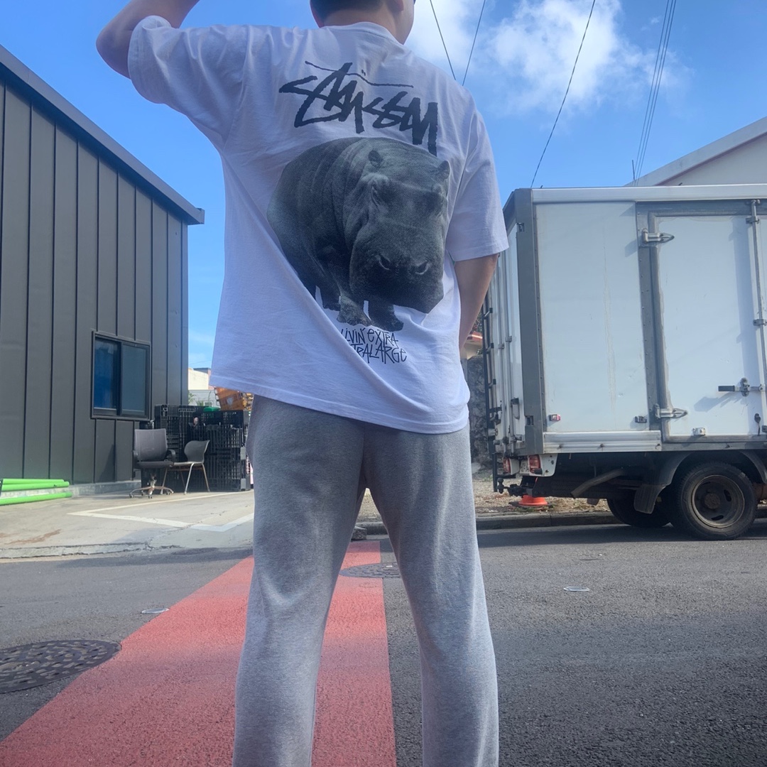 Stussy Livin' Large T-Shirt White, (W) Jordan 1 x Travis Scott Retro Low OG SP Medium Olive 착용 스타일