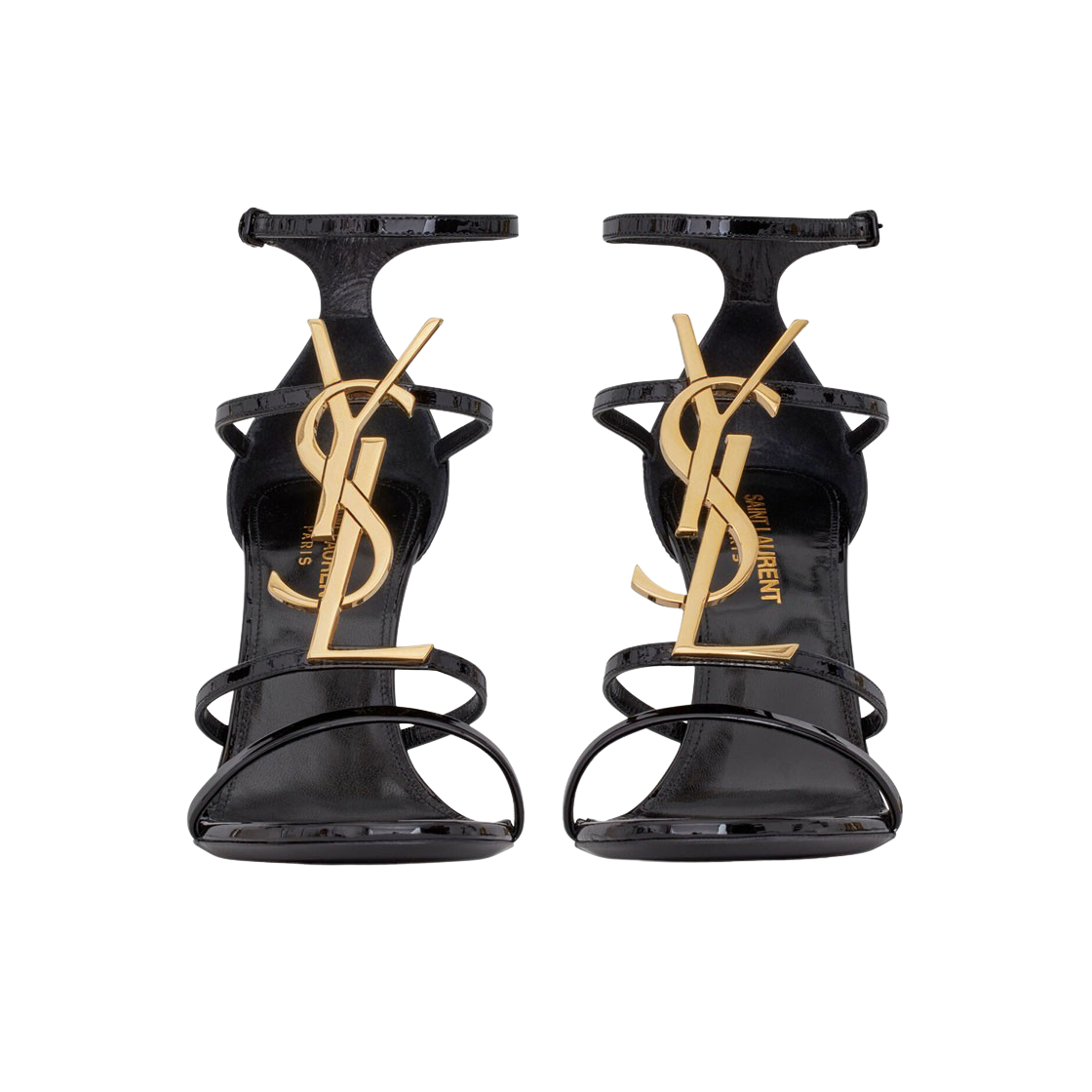 (W) 생로랑 카산드라 샌들 페이턴트 레더 느와르((W) Saint Laurent Cassandra Sandals In Patent Leather Noir) - 2
