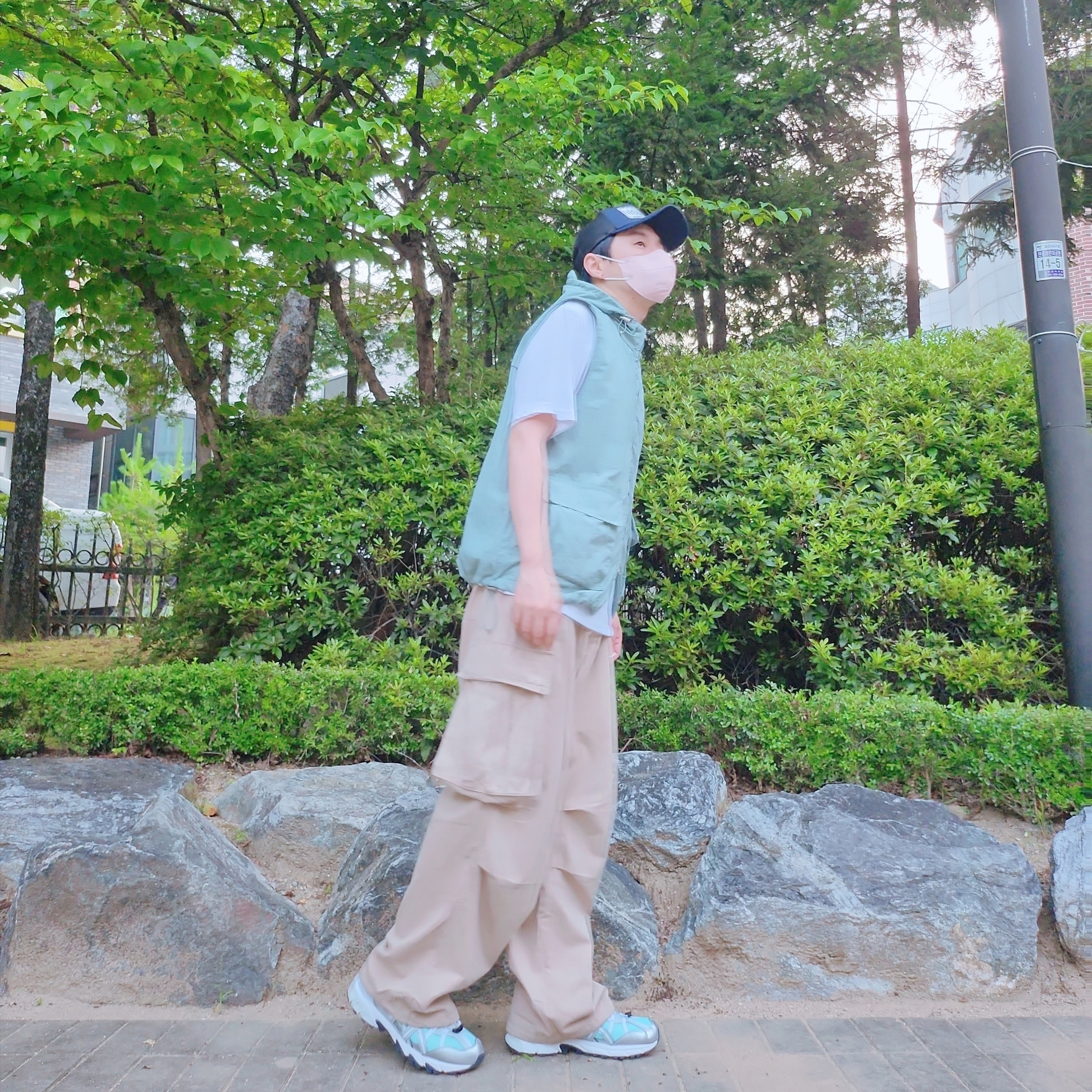 (W) Asics x Matin Kim Gel-Sonoma 15-50 Oasis Green Pure Silver 착용 스타일 - 4
