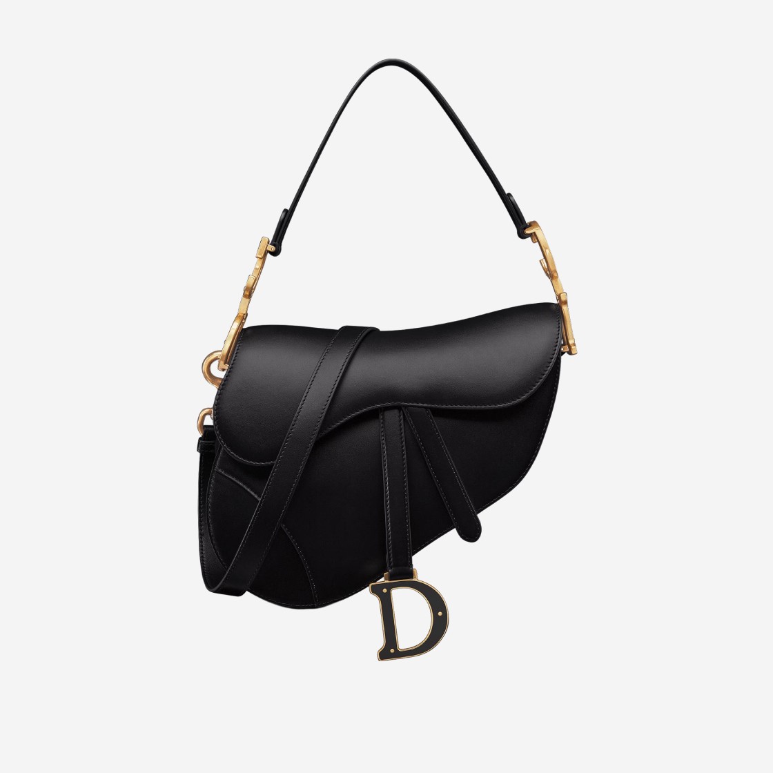 Dior Saddle Bag Strap Black Smooth Calfskin 상세 이미지 1