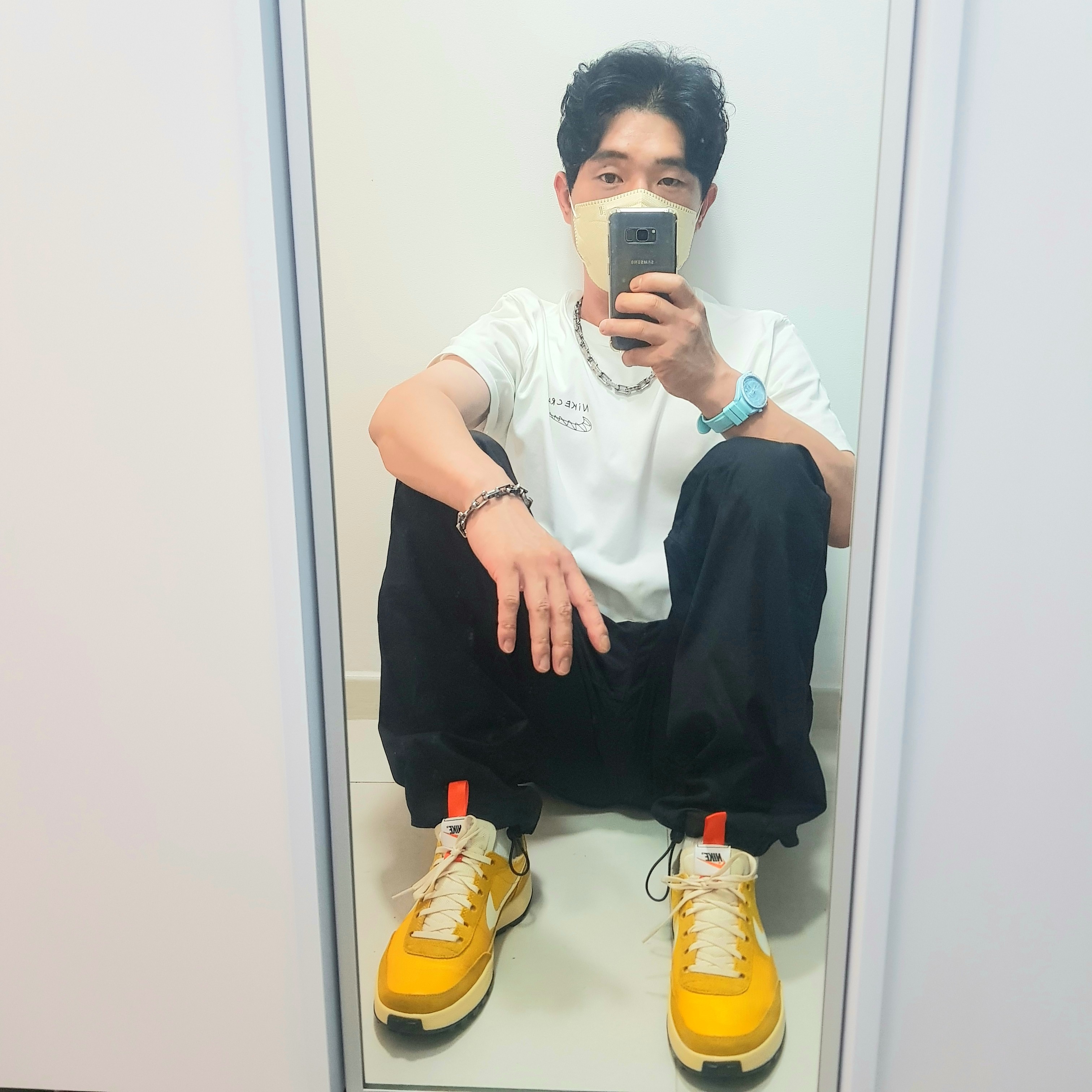 Nike x Tom Sachs General Purpose Shoe Archive, Nike x Tom Sachs Nikecraft Studio T-Shirt White 착용 스타일 - 4
