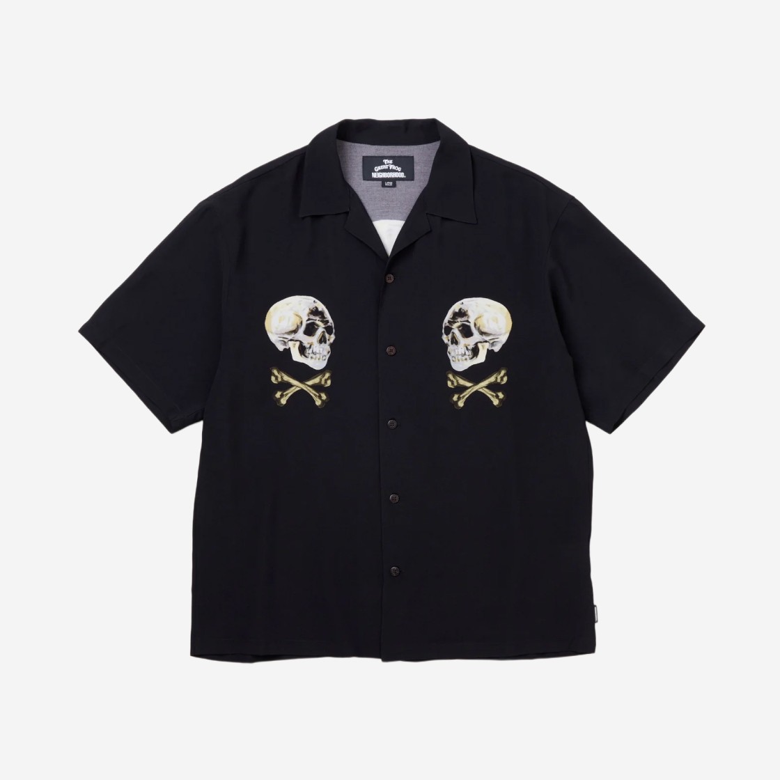 Neighborhood x Great Frog Skull Hawaiian S/S Shirt Black 상세 이미지 1