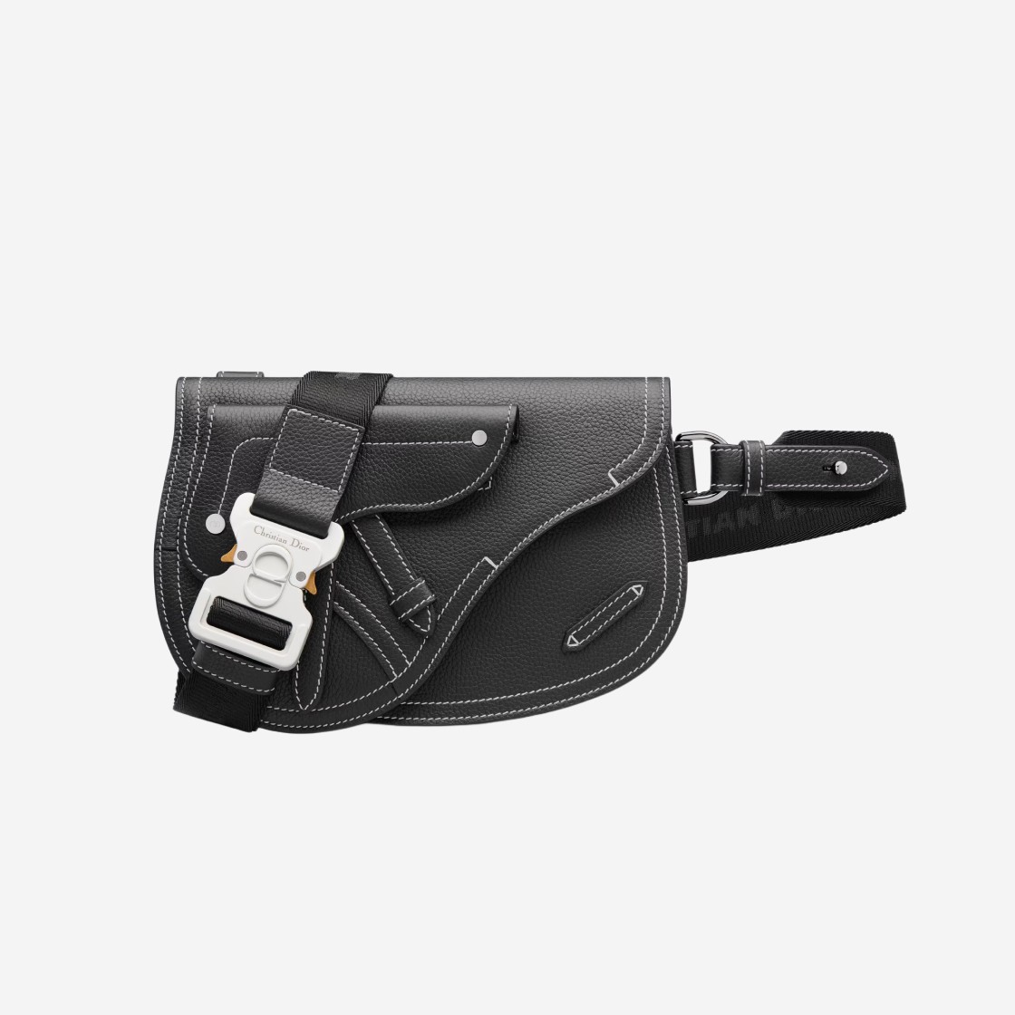 Dior Saddle Pouch Black Grained Calfskin 상세 이미지 1