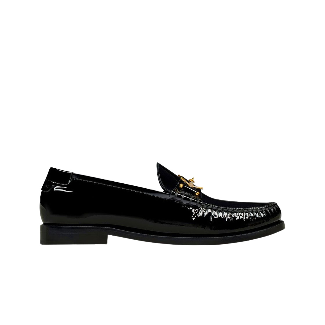 (W) 생로랑 르 로퍼 페니 슬리퍼 페이턴트 레더 블랙((W) Saint Laurent Le Loafer Penny Slippers in Patent Leather Black) - 1