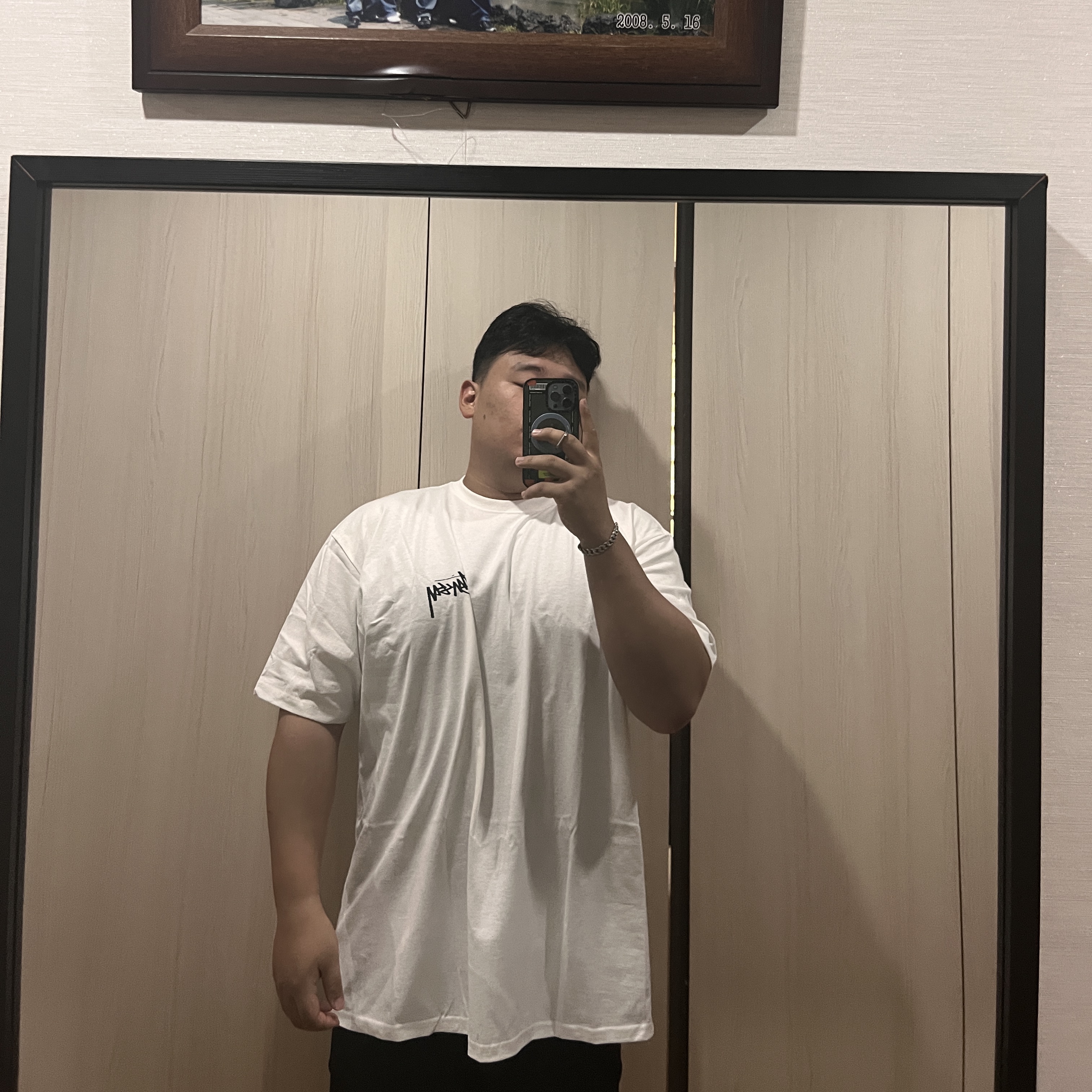 Stussy Diced Out T-Shirt White 착용 스타일 - 2