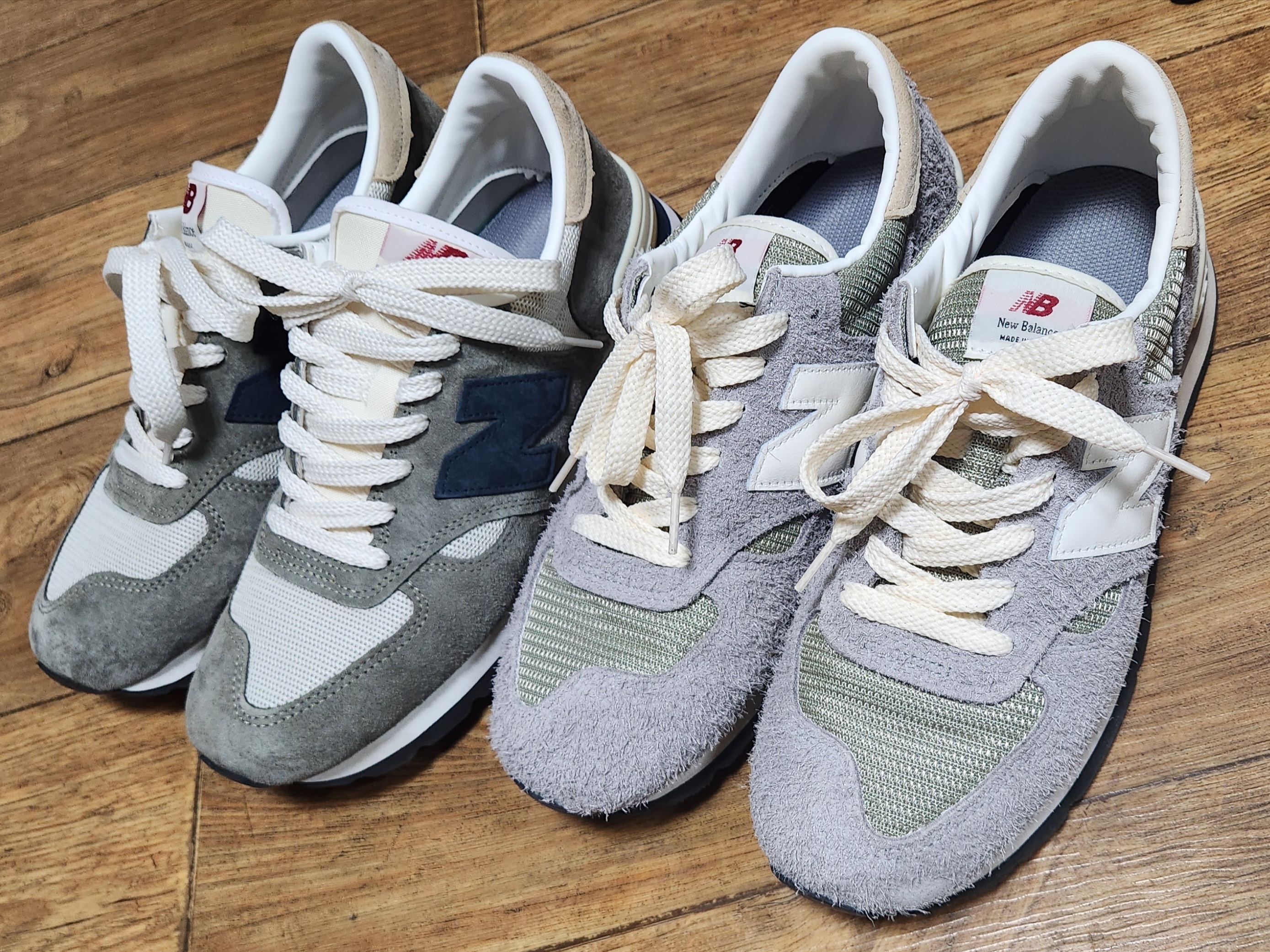 New Balance 990v1 Made in USA Marblehead Incense, New Balance 990v1 Made in USA Olive 착용 스타일 - 2