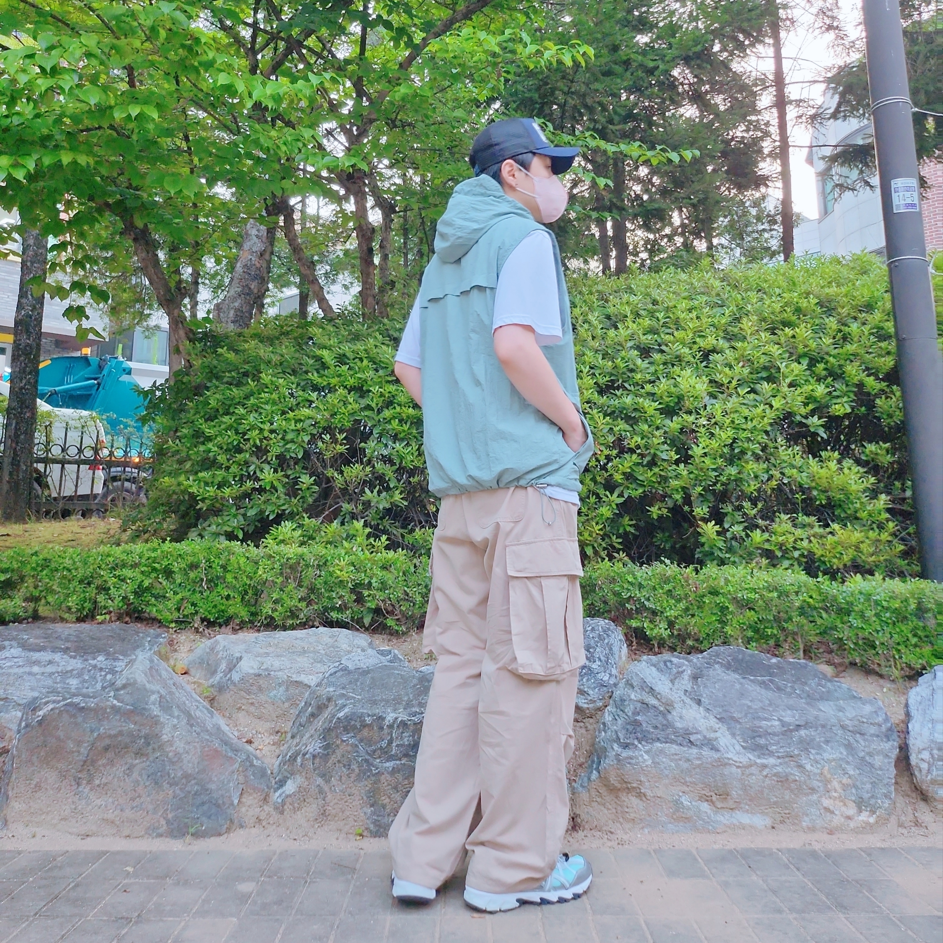 (W) Asics x Matin Kim Gel-Sonoma 15-50 Oasis Green Pure Silver 착용 스타일 - 3