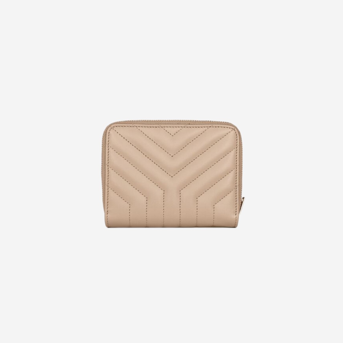 Saint Laurent Joan Compact Zip Around Wallet in Quilted Leather Dark Beige 상세 이미지 2