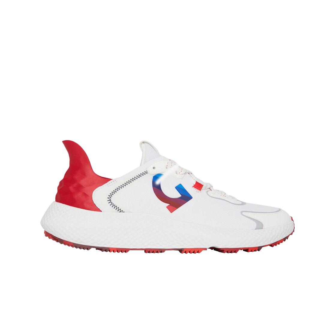 지포어 MG4X2 니트 스트라이프 쿼터 G 골프 크로스 트레이너 포피(G/Fore MG4X2 Knit Striped Quarter G Golf Cross Trainer Poppy)