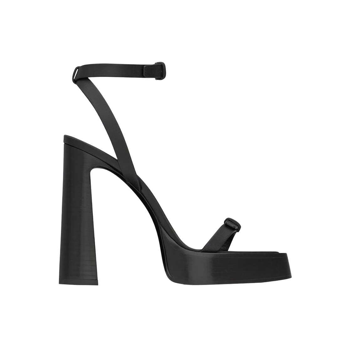 731342-DWE00-1000 (W) Saint Laurent Platz Platform Sandals in Smooth Leather Black