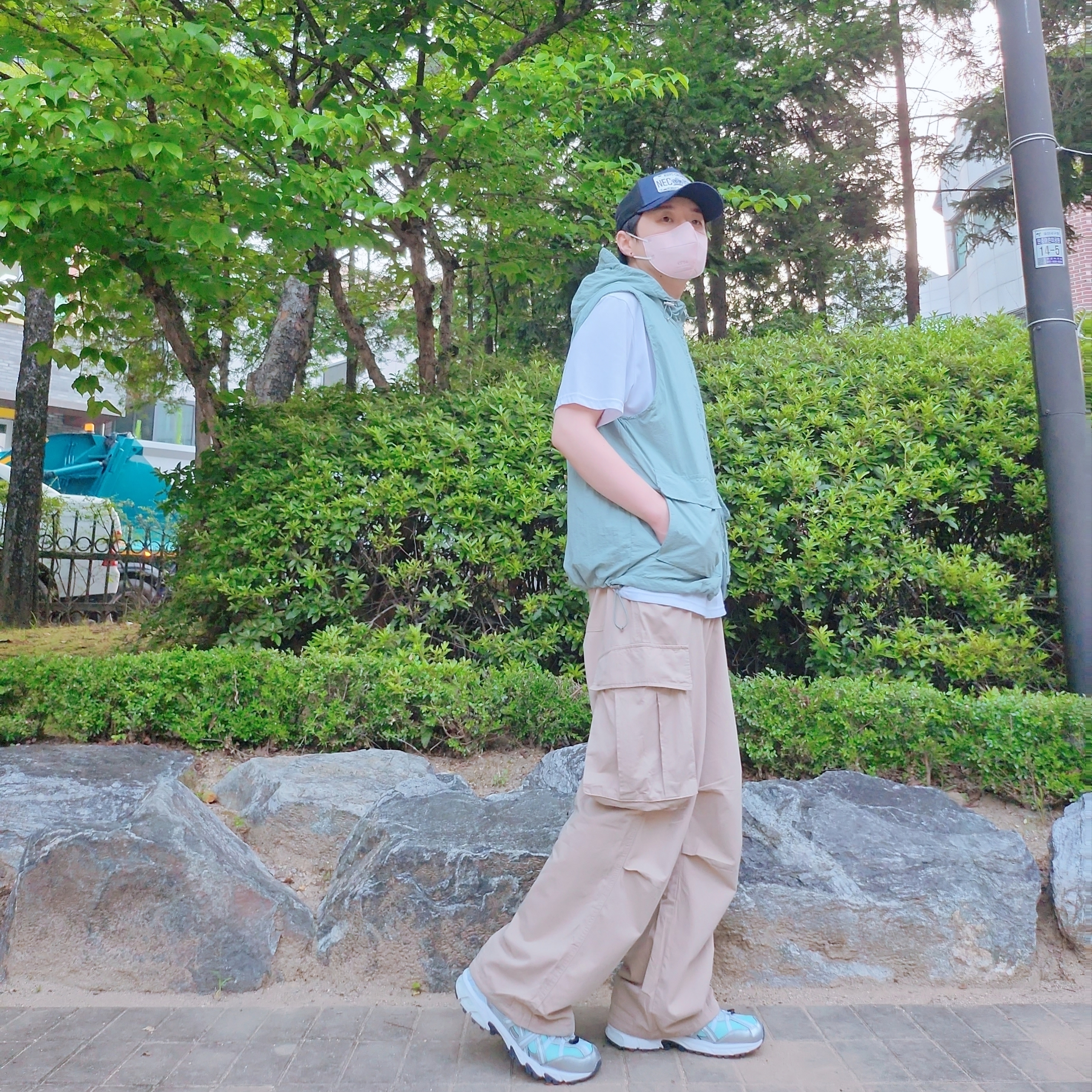(W) Asics x Matin Kim Gel-Sonoma 15-50 Oasis Green Pure Silver 착용 스타일 - 1