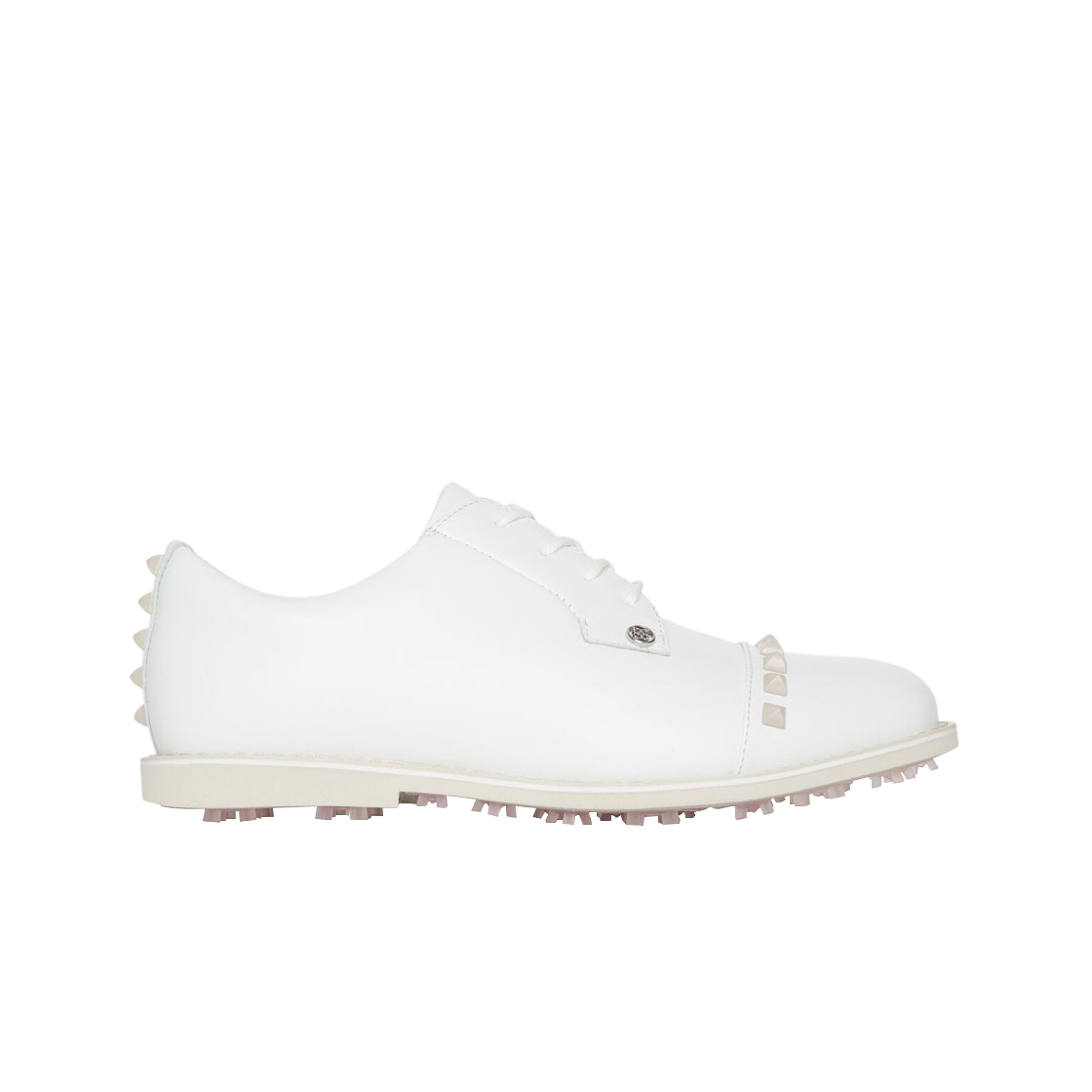 (W) 지포어 갤리밴터 레더 스터드 캡 토 골프 슈즈 스톤((W) G/Fore Gallivanter Leather Stud Cap Toe Golf Shoes Stone) - 1