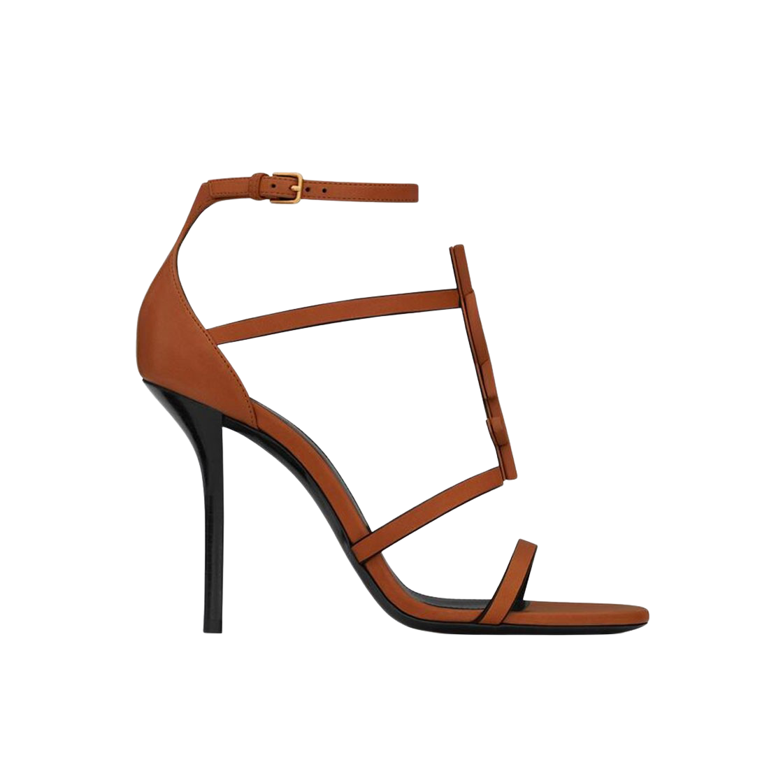 (W) 생로랑 카산드라 샌들 스무스 베지터블 탠 레더 느와제트((W) Saint Laurent Cassandra Sandals in Smooth Vegetable-Tanned Leather Noisette) - 1