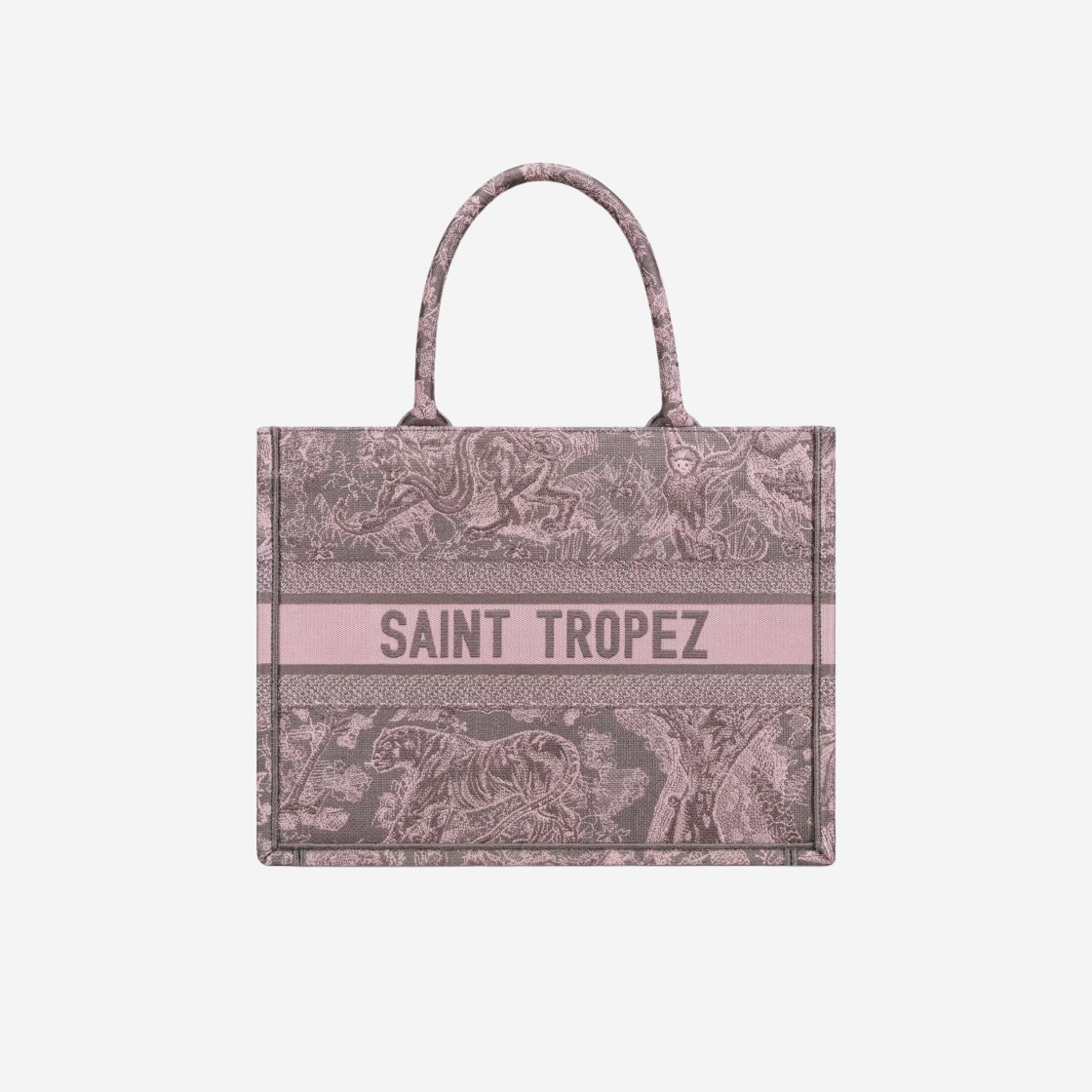 Dior Medium Dior Book Tote Gray Pink Toile De Jouy Reverse Saint Tropez Embroidery 상세 이미지 1