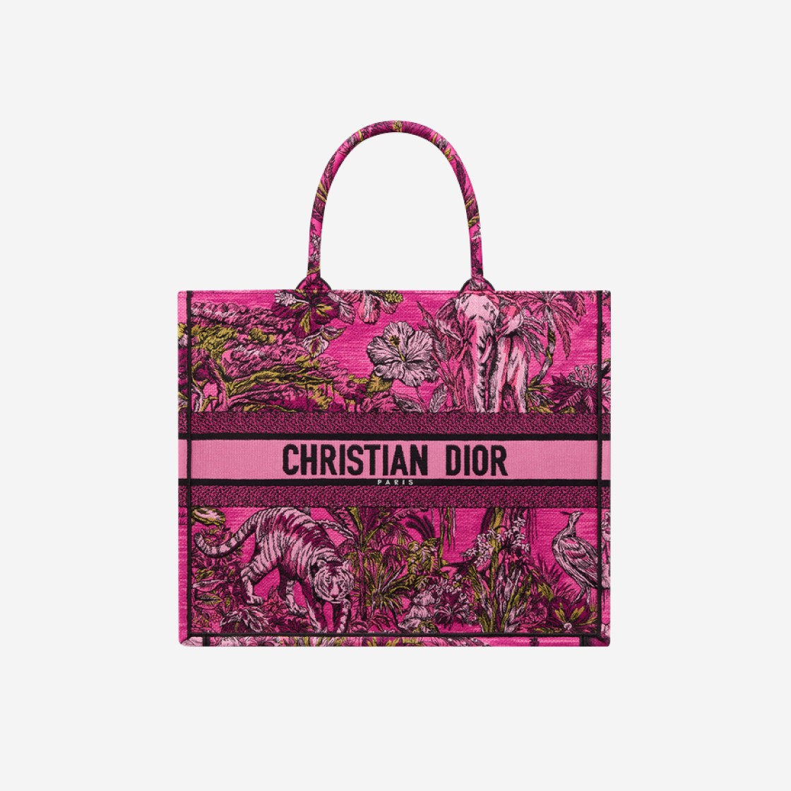 Dior Large Dior Book Tote Fuchsia Multicolor Toile De Jouy Voyage Embroidery 상세 이미지 1