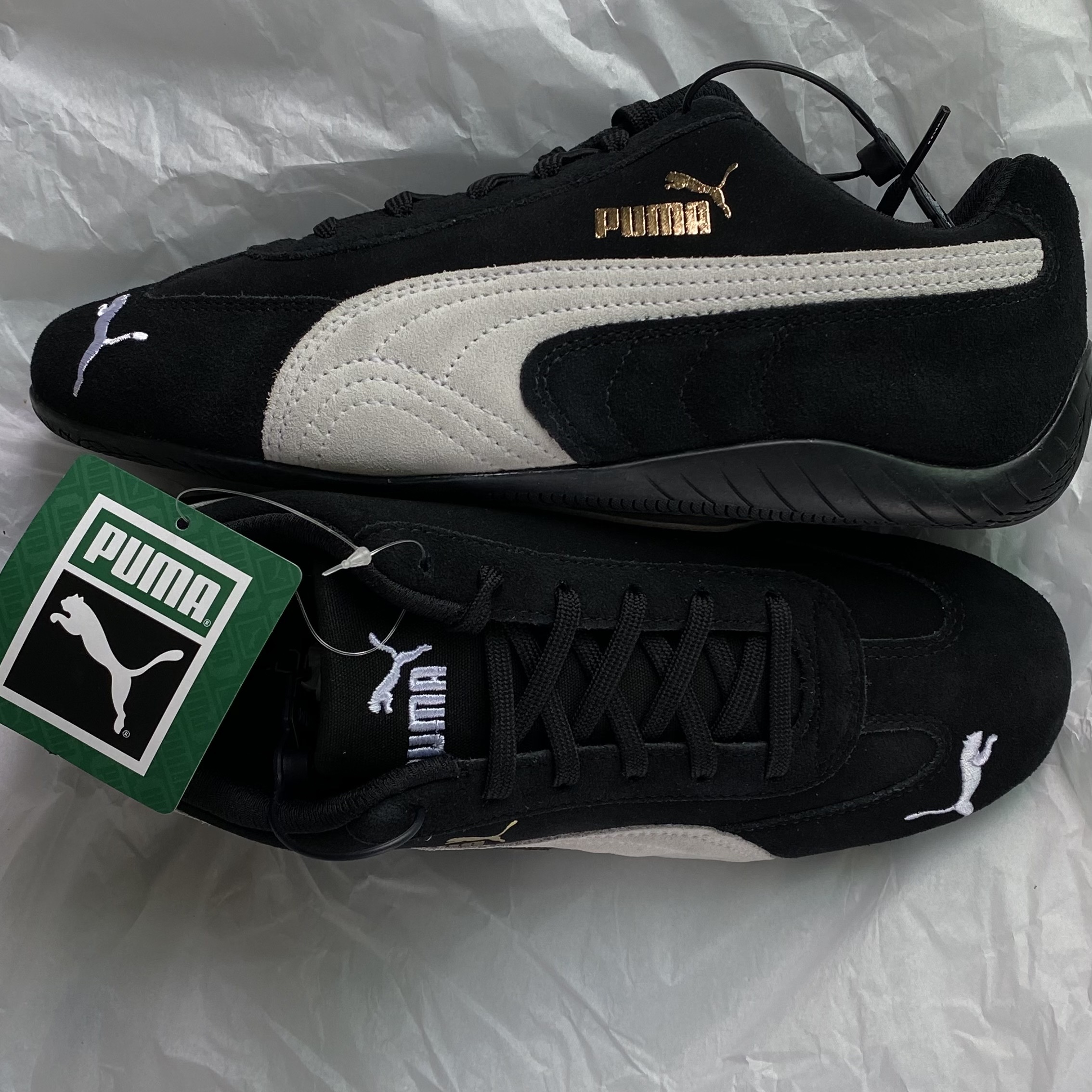 Puma Speedcat LS Black White 착용 스타일 - 4