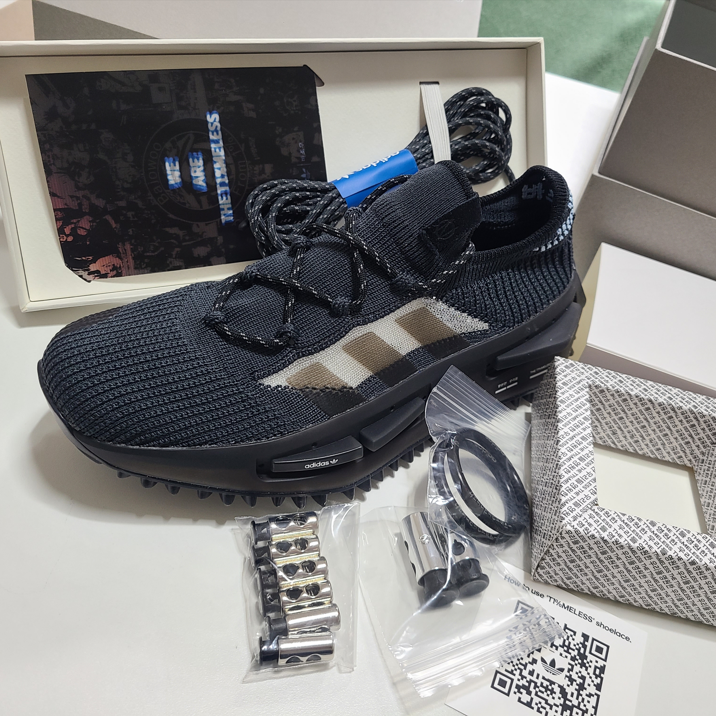 Adidas x Bajowoo NMD S1 Carbon Core Black 착용 스타일