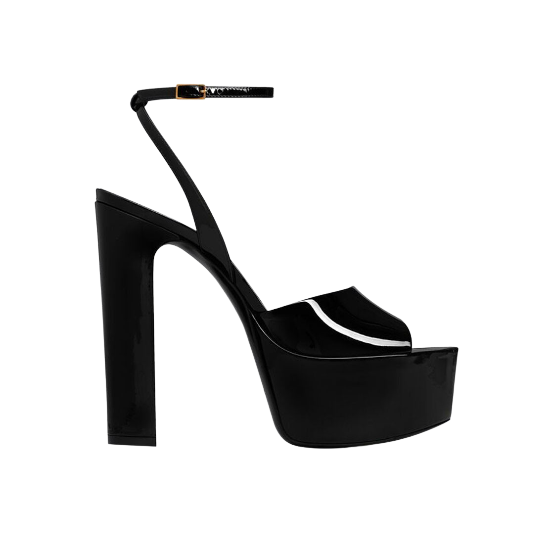 (W) Saint Laurent Jodie Platform Sandals In Patent Leather Black 상세 이미지 1