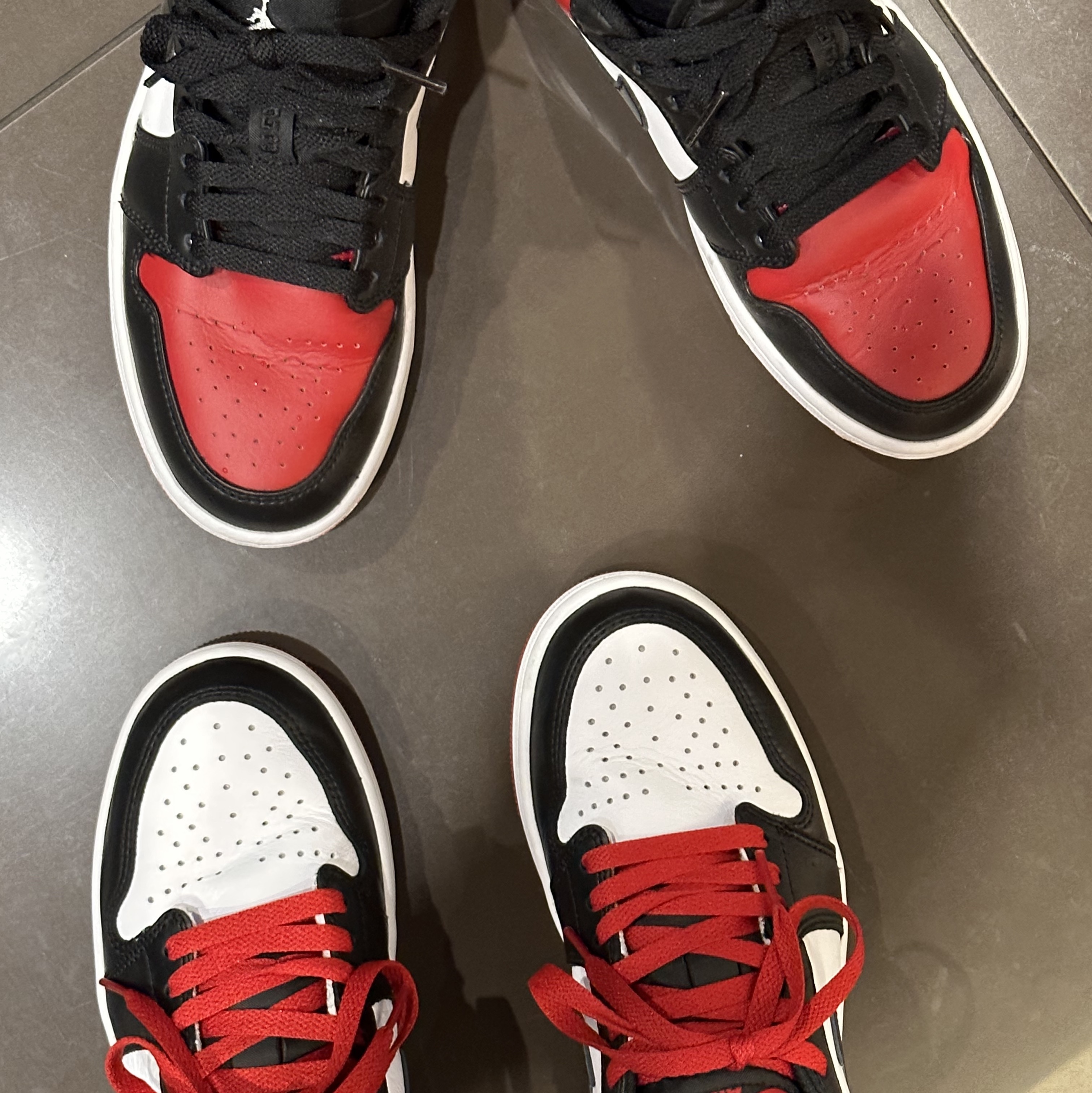 Jordan 1 Retro Low OG Black Toe, Jordan 1 Low Bred Toe 착용 스타일