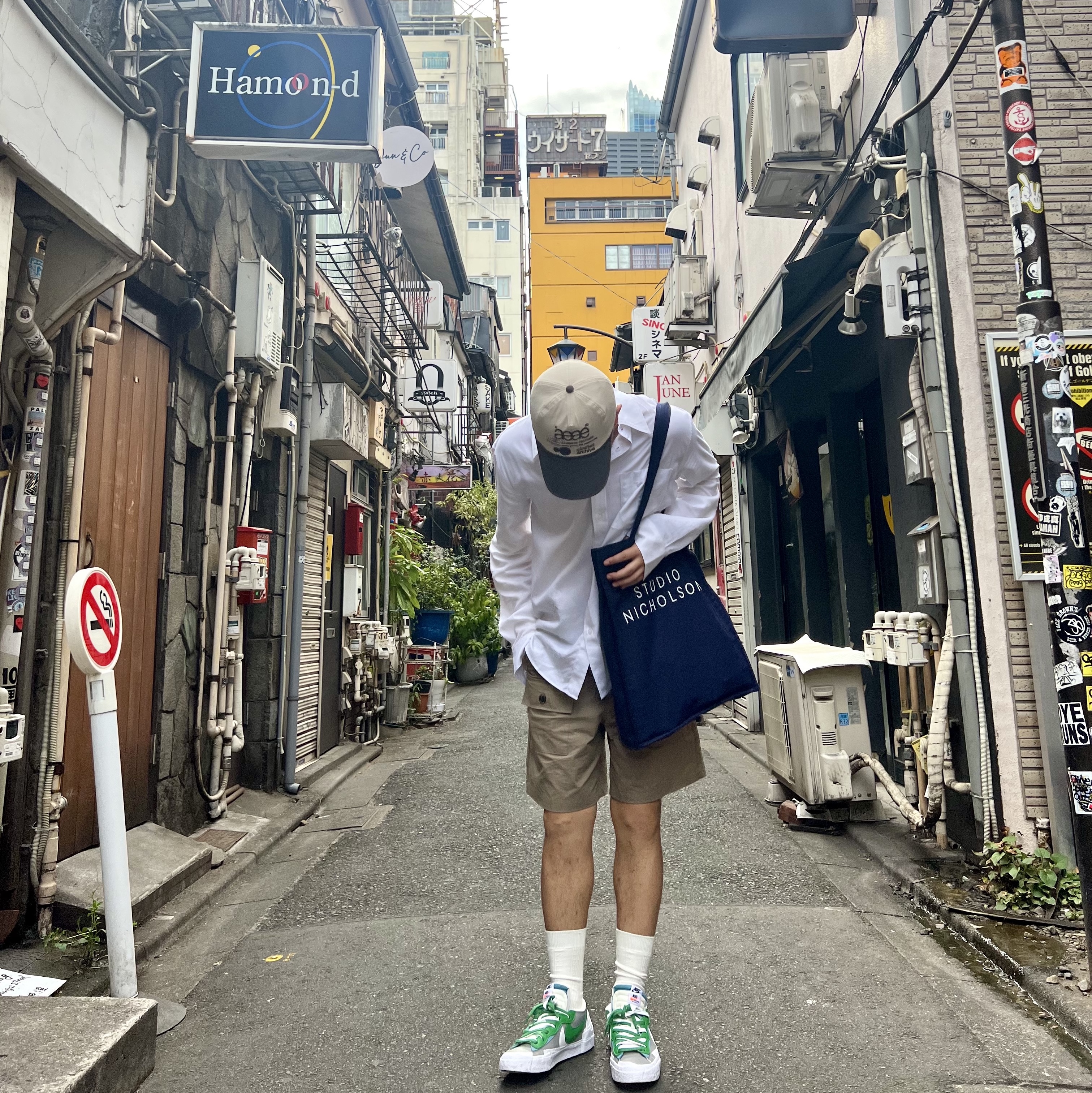 Nike x Sacai Blazer Low Classic Green 착용 스타일
