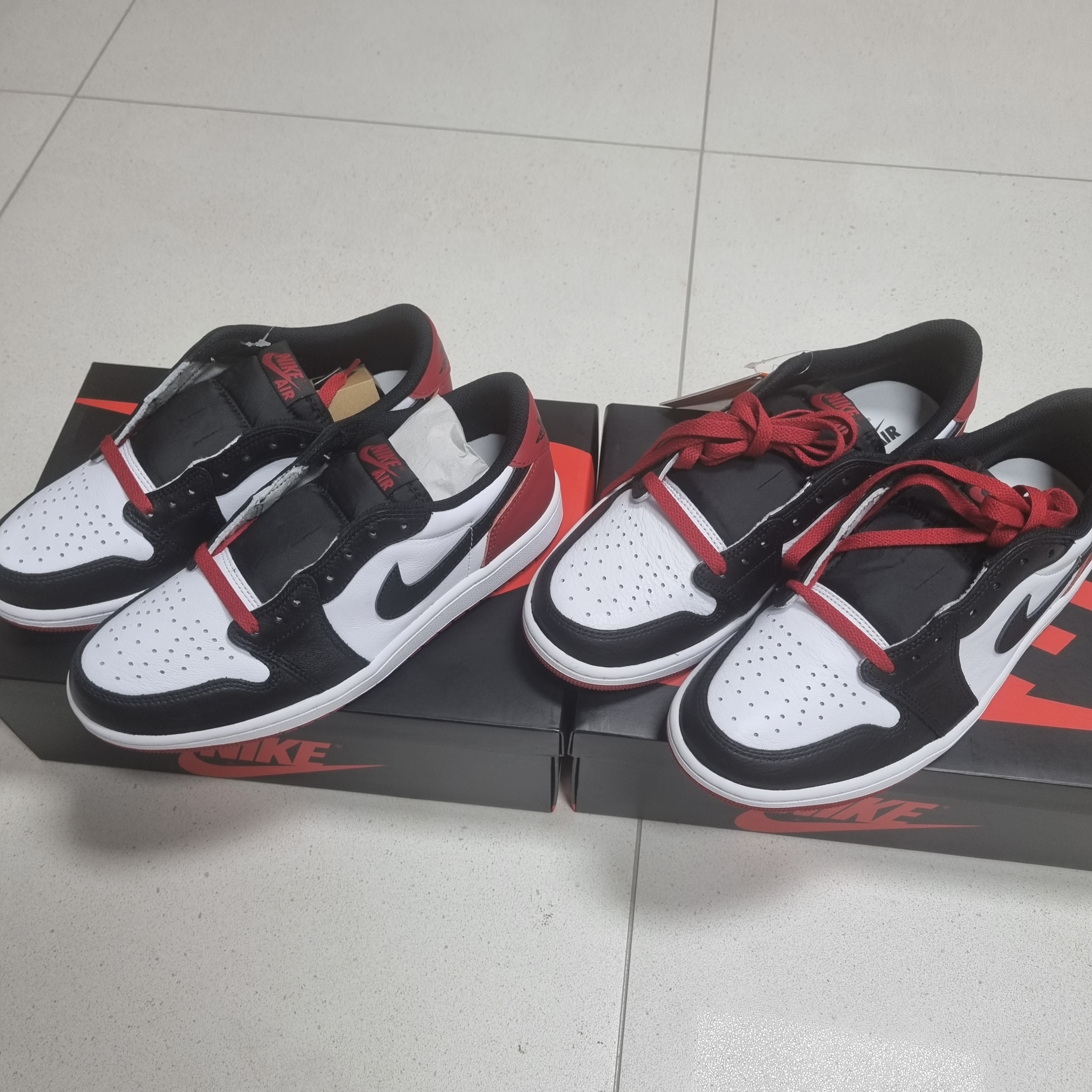 Jordan 1 Retro Low OG Black Toe, Nike Dunk Low SE Seoul 착용 스타일 - 2