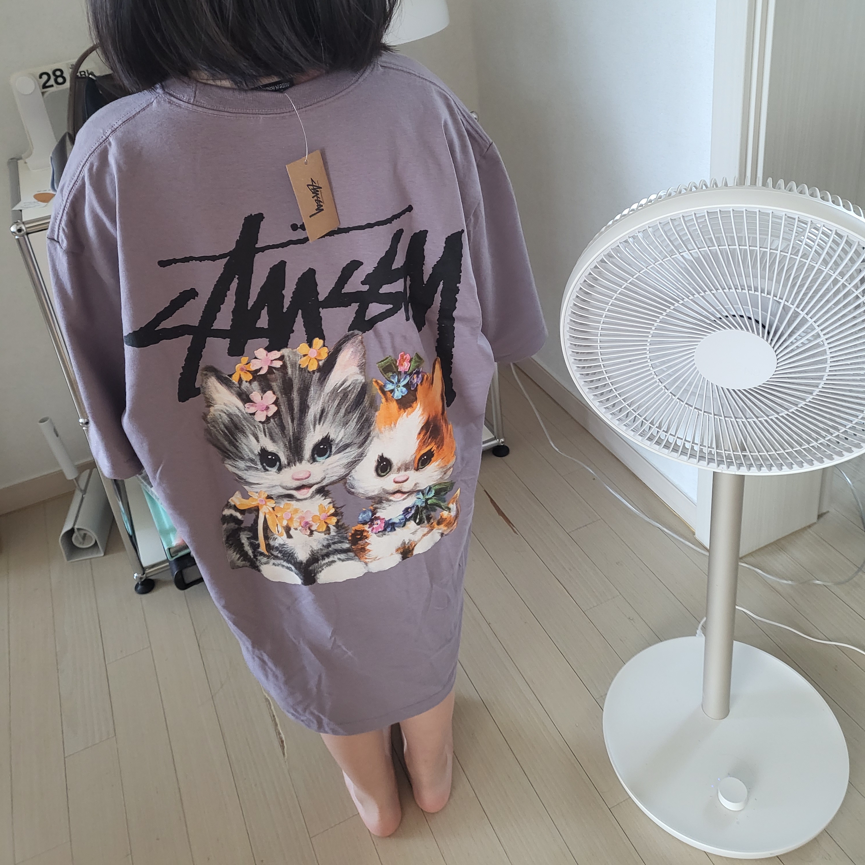 Stussy Kittens T-Shirt Mauve 착용 스타일